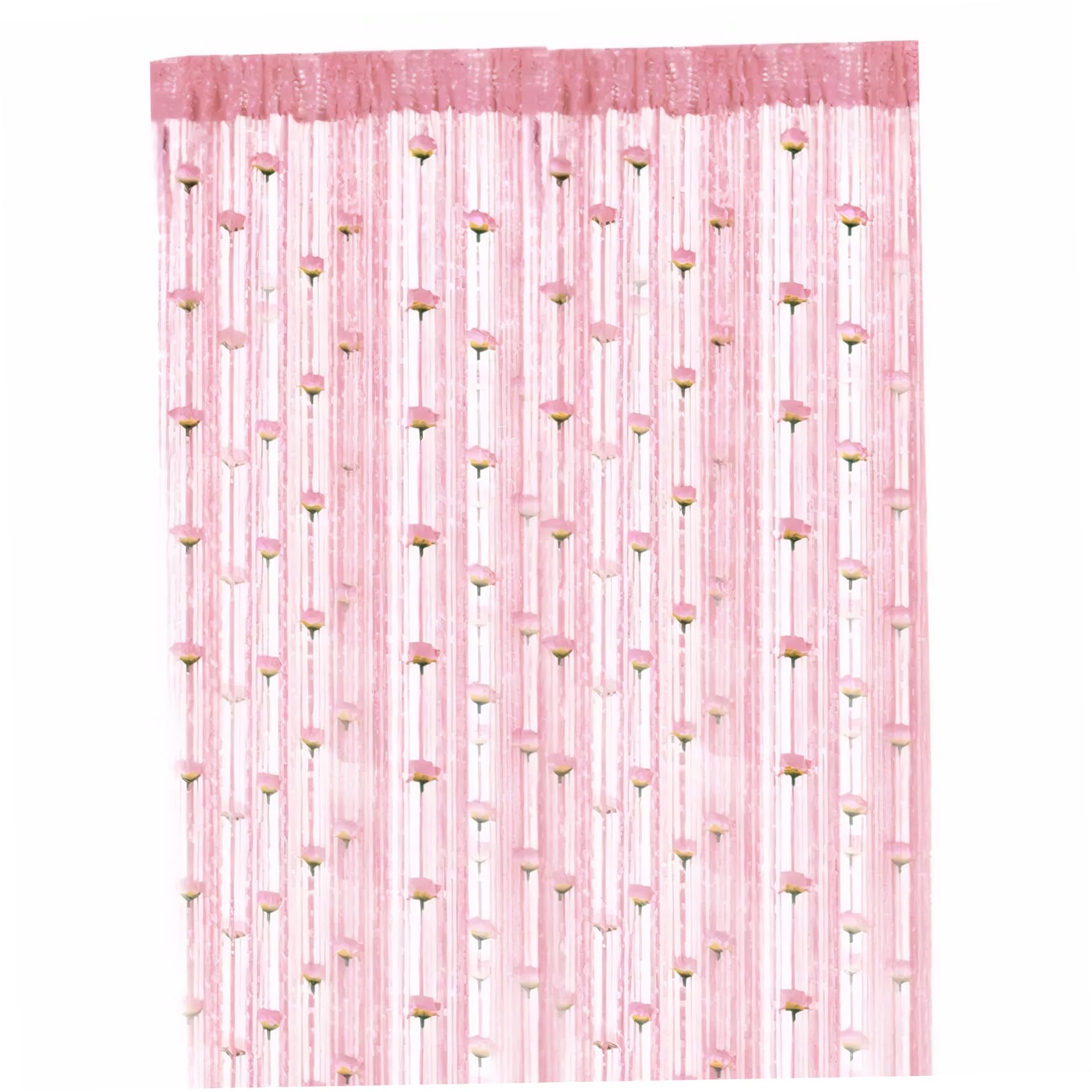 NASSMOSSE Beaded Door Curtain 39x79'' String Curtain Flower Doorway Beads Room Divider Hanging Fringe for Wedding Bathroom, Style 2
