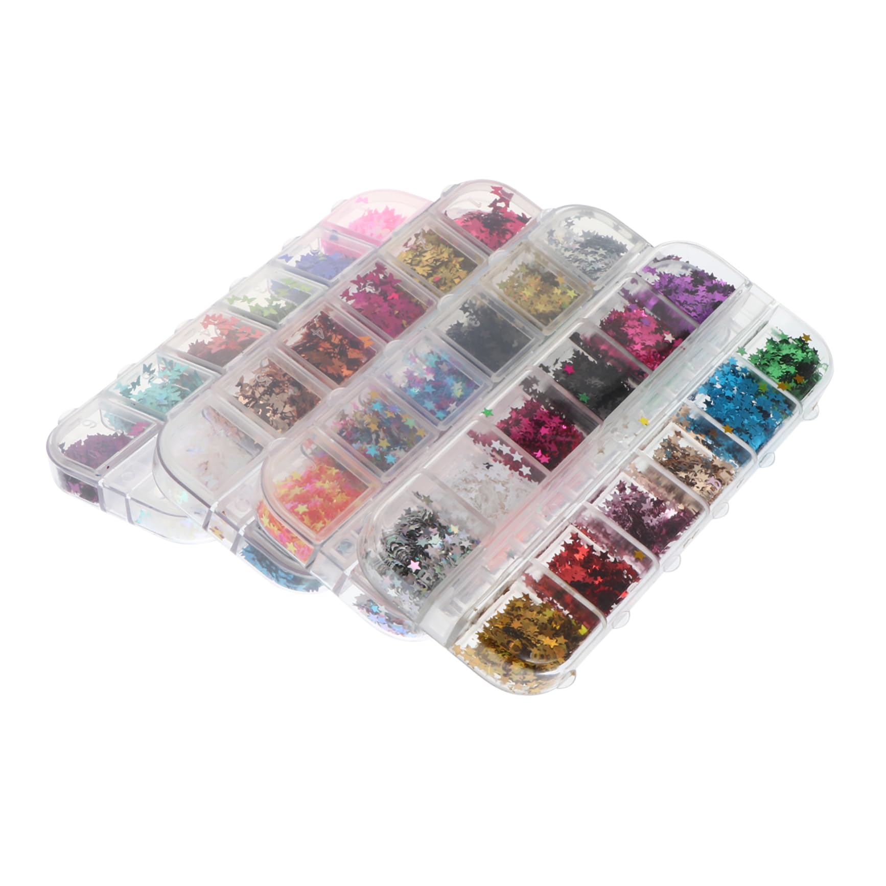 VICASKY 12 Pack Creative Shaped Makeup Sequins 4 Boxes Nail Art Glitters for DIY Nail Designs Glitter Sequins for Parties Events