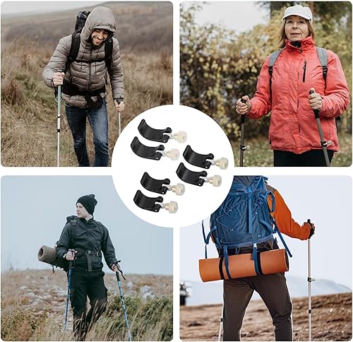 Miniatura 6 de 6 clips de repuesto de bloqueo de bastón de senderismo, abrazaderas de giro rápido para bastones de senderismo, clip de poste de trekking con