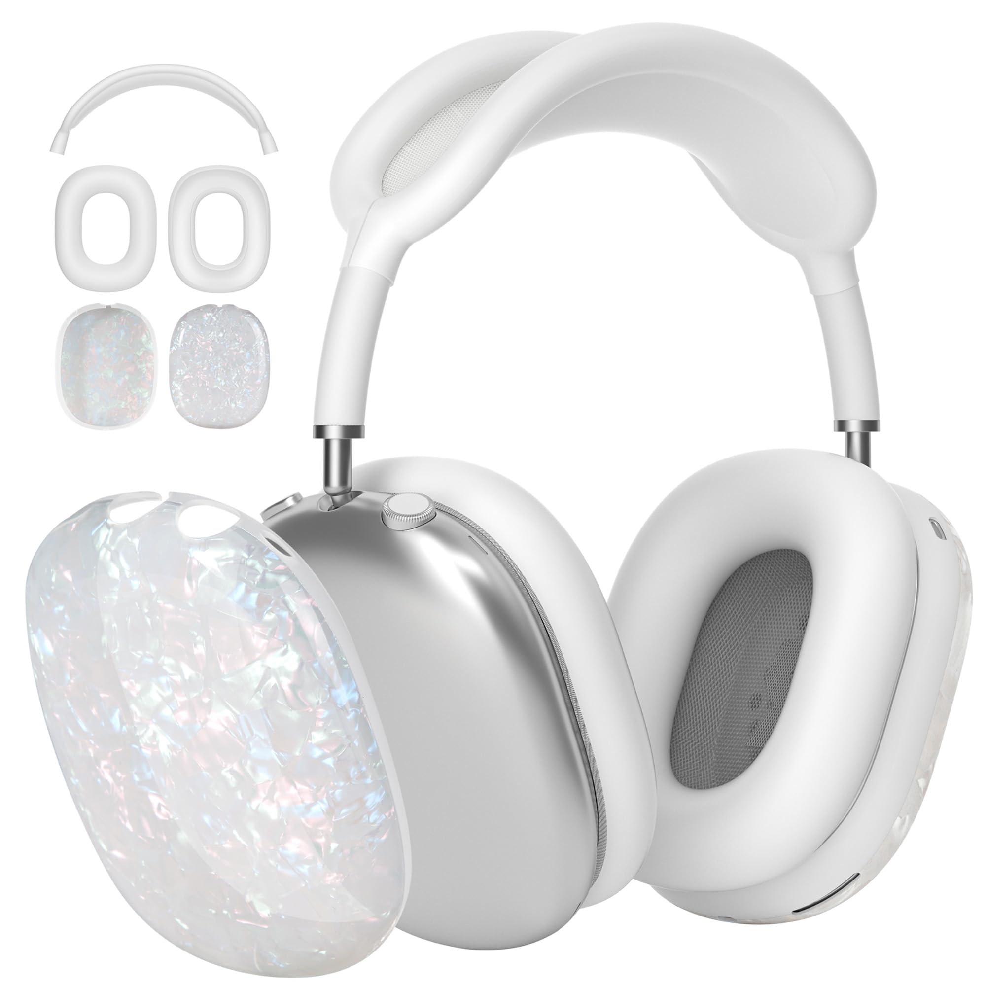 Case Cover for AirPods Max Headphones,AHBTEYM TPU Ear Cups Case/Ear Pads/Headband Silicone Cover Compatible with Apple AirPod Max Accessories