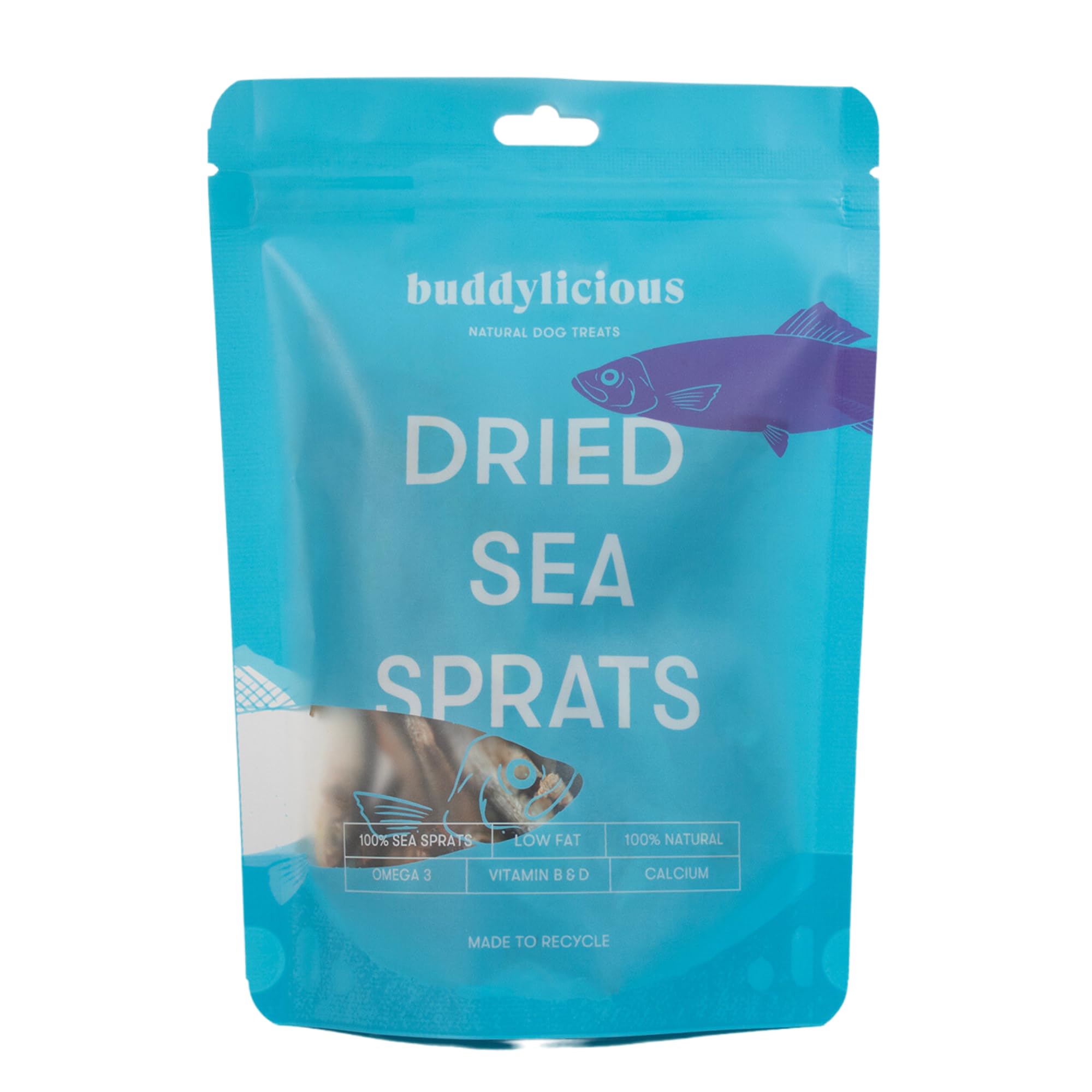Buddylicious Dog Treats Dried Sea Sprats 100% Natural & Healthy Treats