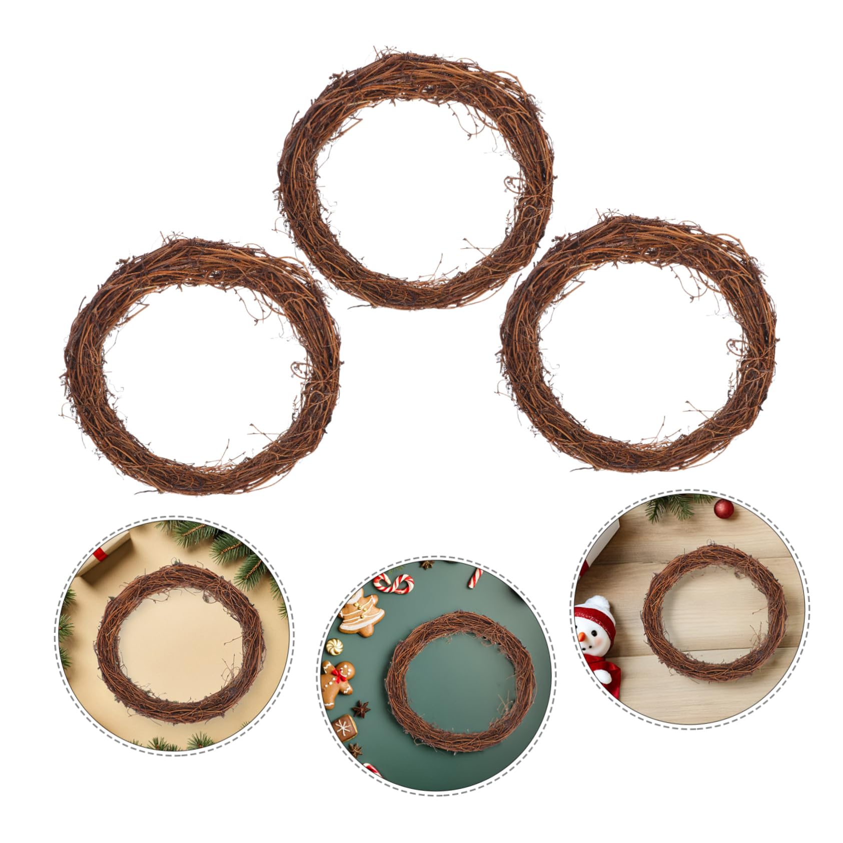Zerodeko 6stücke Kranzrohlinge aus Natürlichem Rattan Klein für DIY-Dekoration Geeignet für Haustür Hochzeit Feier und Heimdekoration in Allen Jahreszeiten
