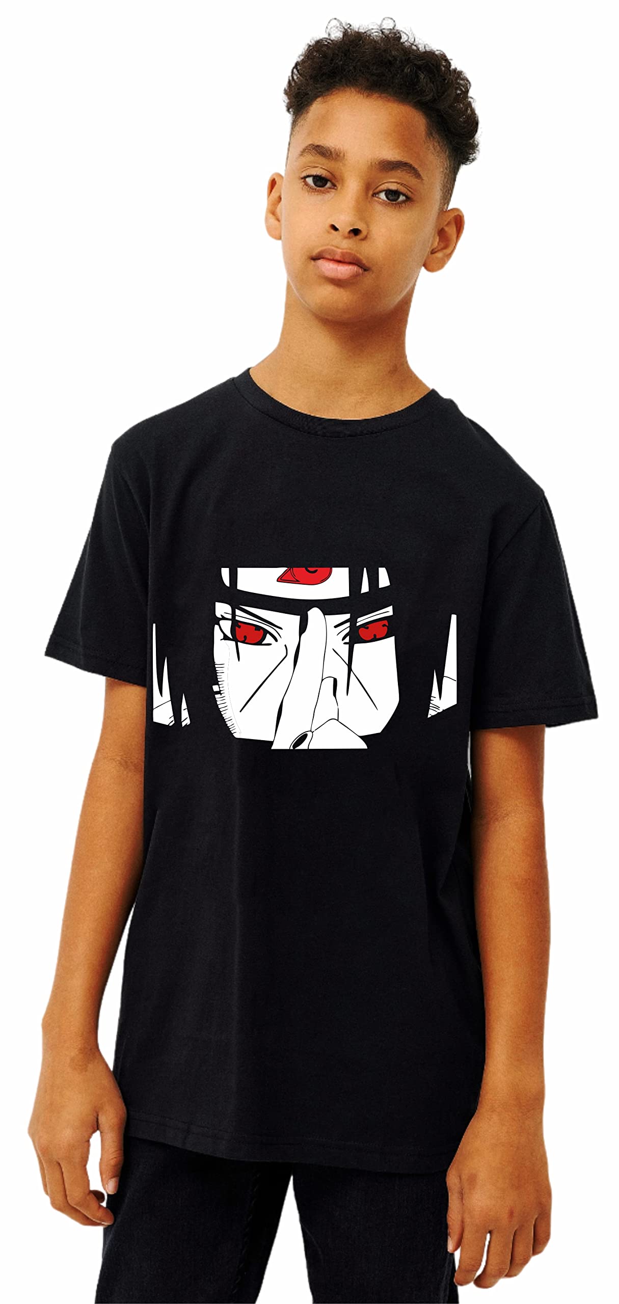 Uniplanet Store Sasuke Uchiha Graphic Printed Cotton T-Shirt for Kids