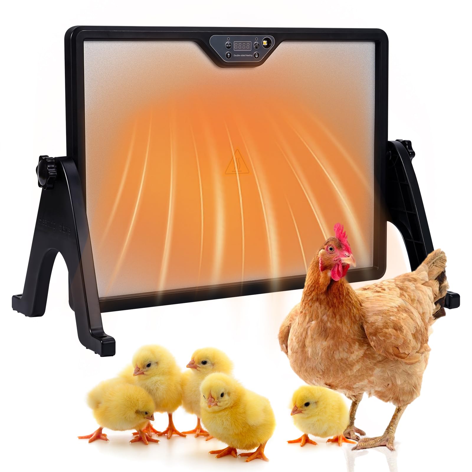 Hühnerbrüter-Heizung mit Ständer, 180W Hühnerstall-Heizung mit eingebautem Thermostat, Fernbedienung & Energiesparmodus für Küken, Kätzchen, Kleintiere