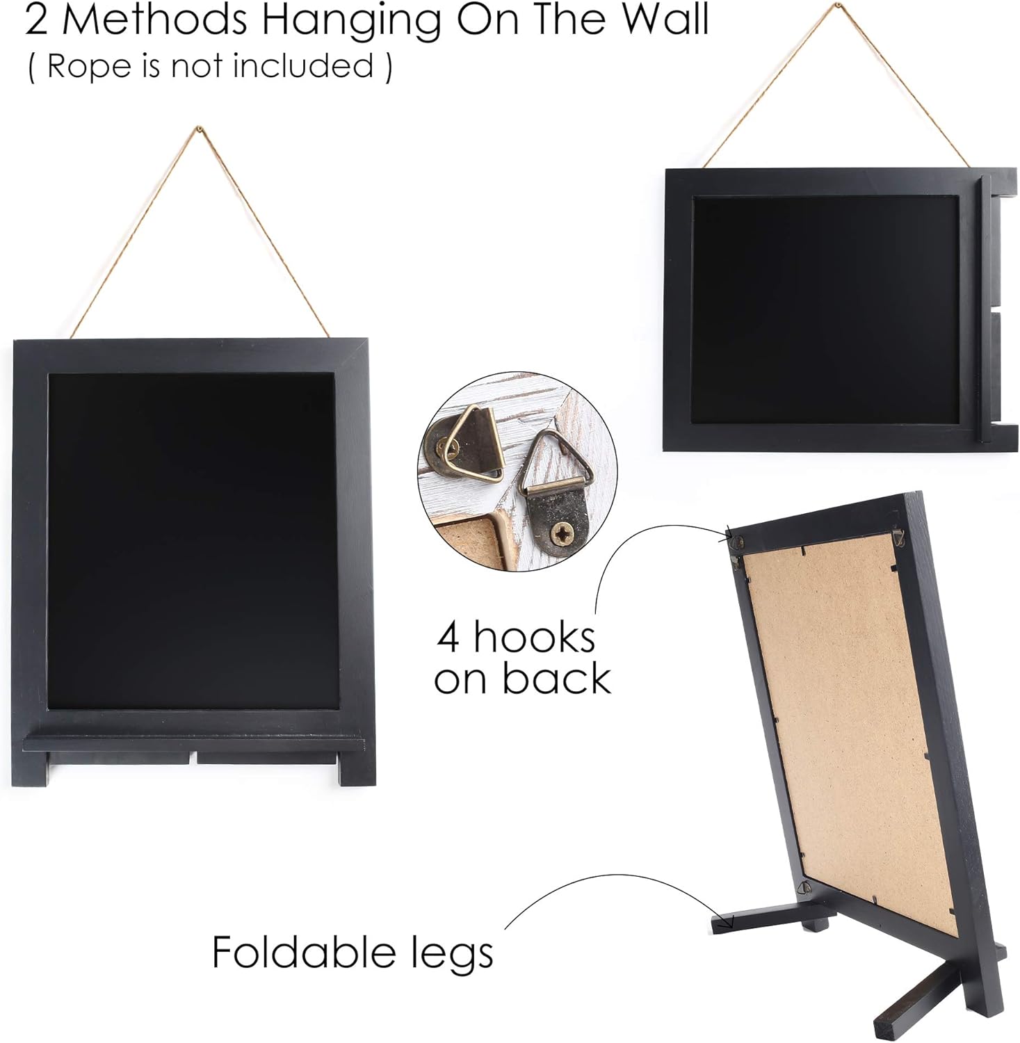 Magnetic Chalkboard Sign, 15”x12” Wood Framed Blackboard with Chalk Marker and 2PC Magnets, Rustic Chalk Board Easel for Menu Kitchen Wedding Farmhouse Décor, Tabletop or Wall Hanging Display : Home & Kitchen