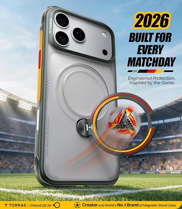TORRAS Football Limited Edition Ostand Q3 Air for iPhone 17 Pro Max Case by TORRAS - Used condition - CA$82.50