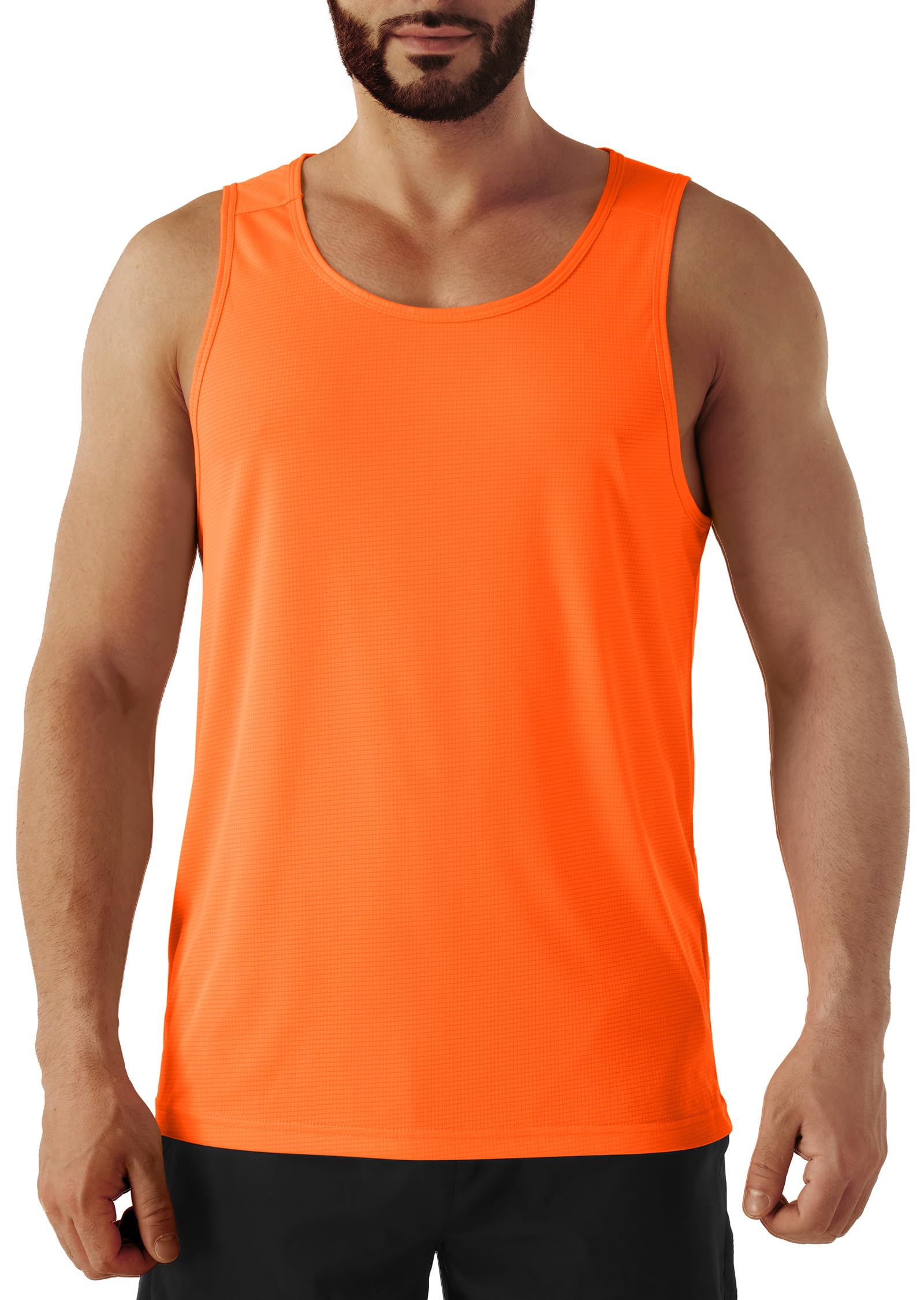 Men's Neon Swim Tank Tops Quick Dry Running Athletic Workout Gym Yoga Swimming Beach Marathon Muscle Sleeveless Shirts