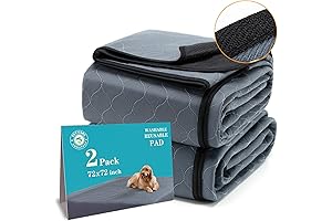 Washable and Reusable Dog Pee Pads, Extra Large (72x72), 2-Pack