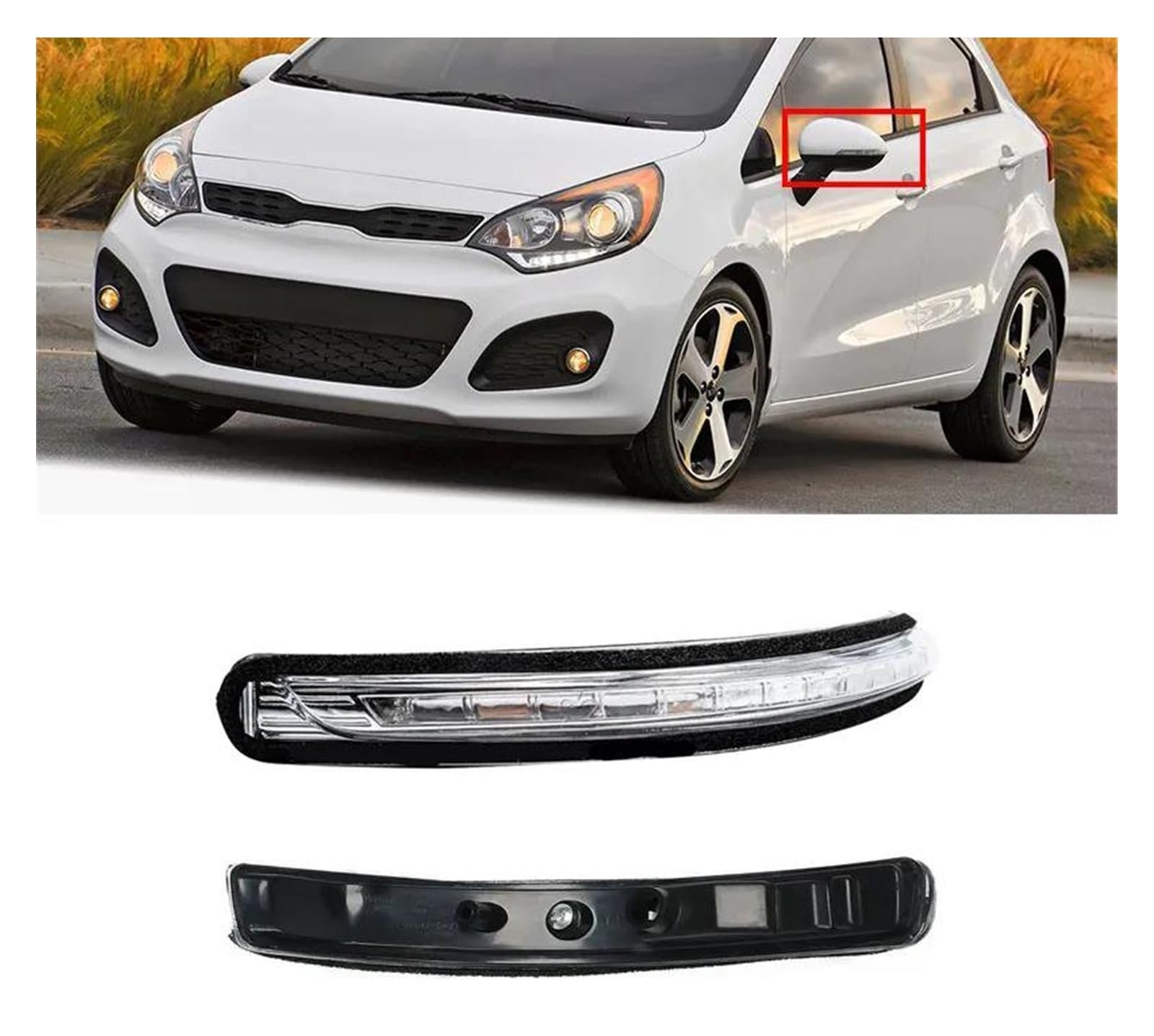 Luz De Gálibo Espejo Retrovisor Coche LED Luz Intermitentes Laterales Lámpara Indicadora Repetidora Ala Lateral Para Kia Para RIO Para Mk3 11-16 87624-1W000 Luces De Posición ( Talla : Izquierda )