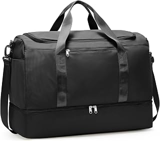 Large Travel Duffel Bag with Shoe Compartment, Weekender Bags for Women