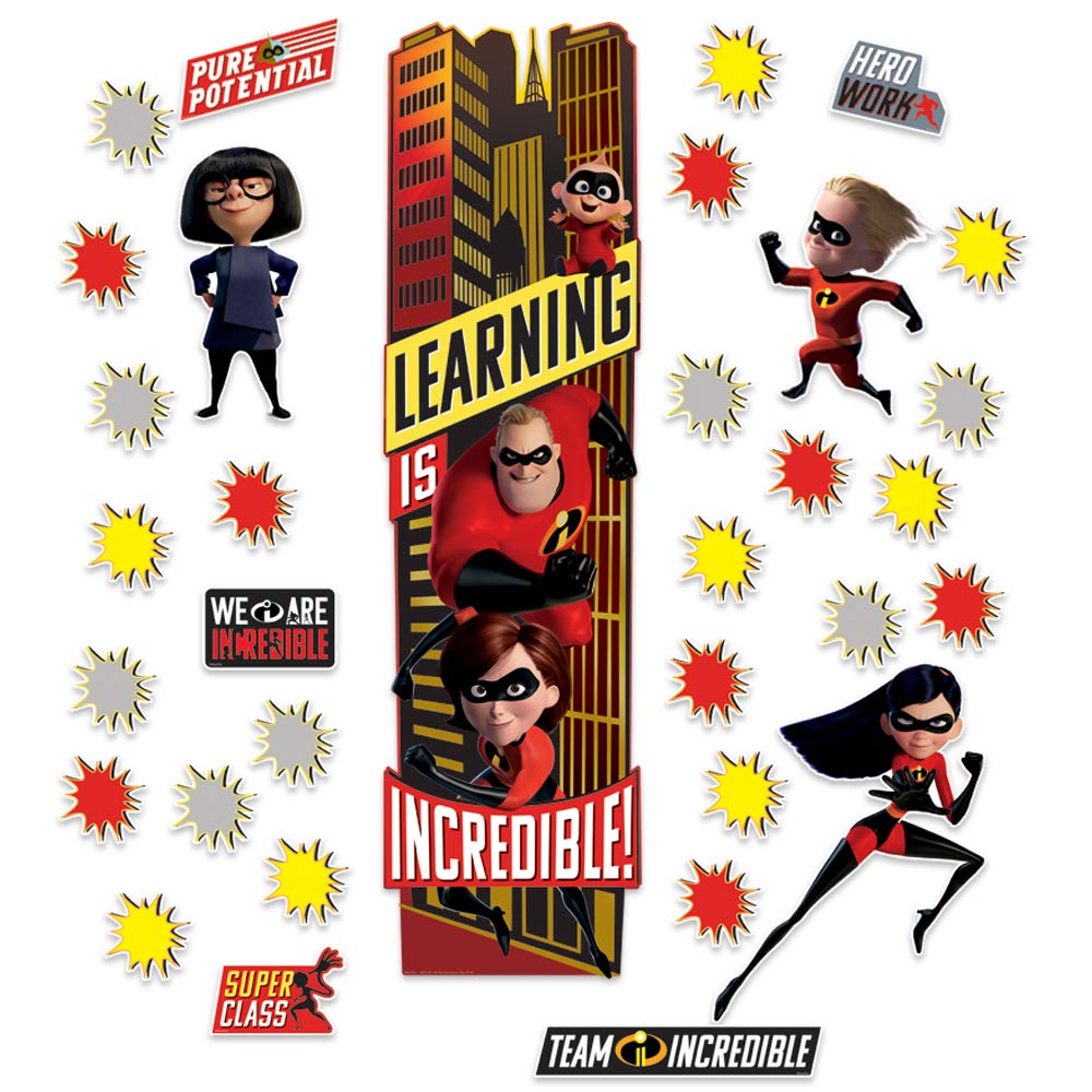 EurekaDisney Pixar The Incredibles Classroom Decoration Door Poster Kit, 33pcs, 45'' H