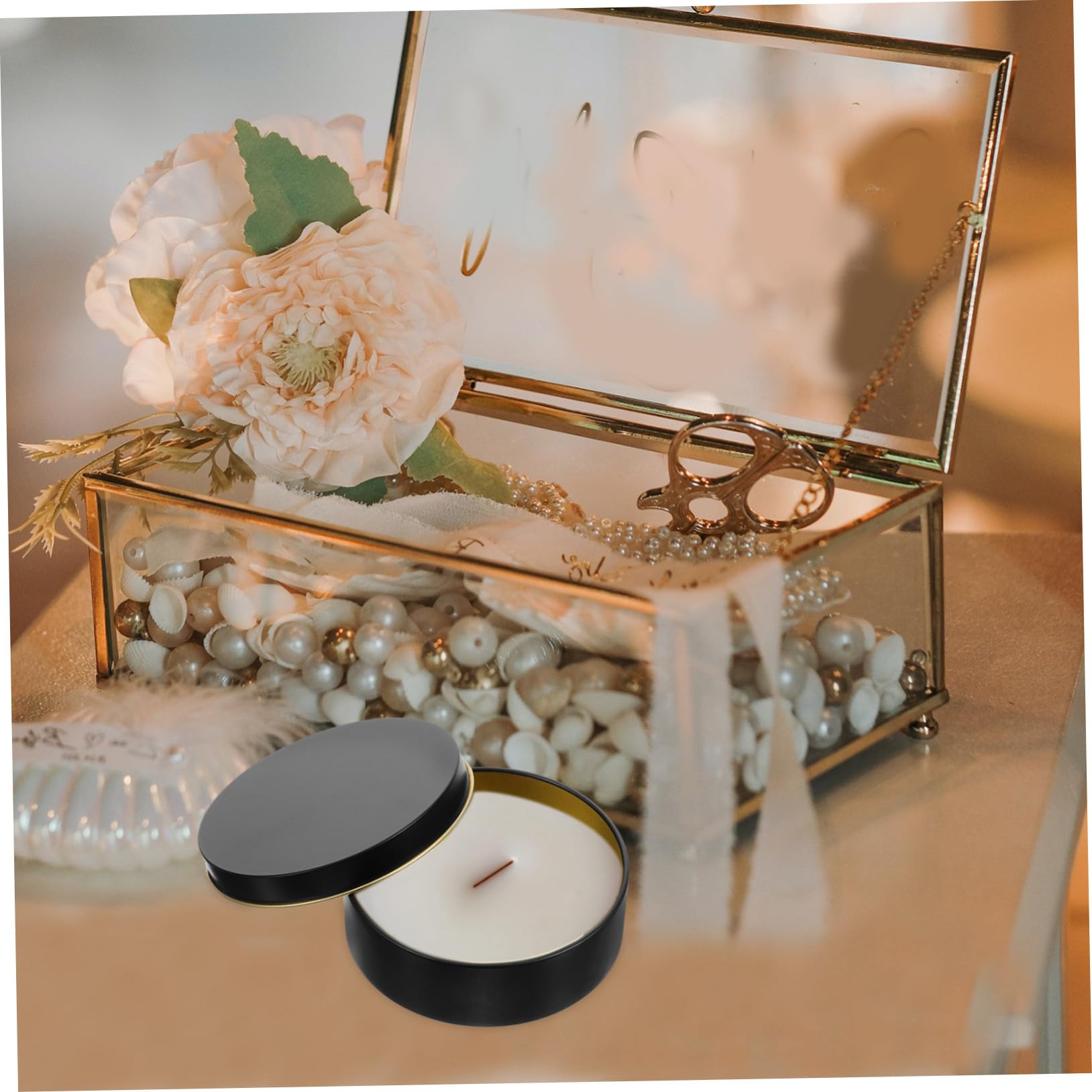 SEWACC 6Pcs Lightweight Multi Function Candle Tins Portable Tinplate Cases for Storage and Candle Making for Home Accessories and Creams