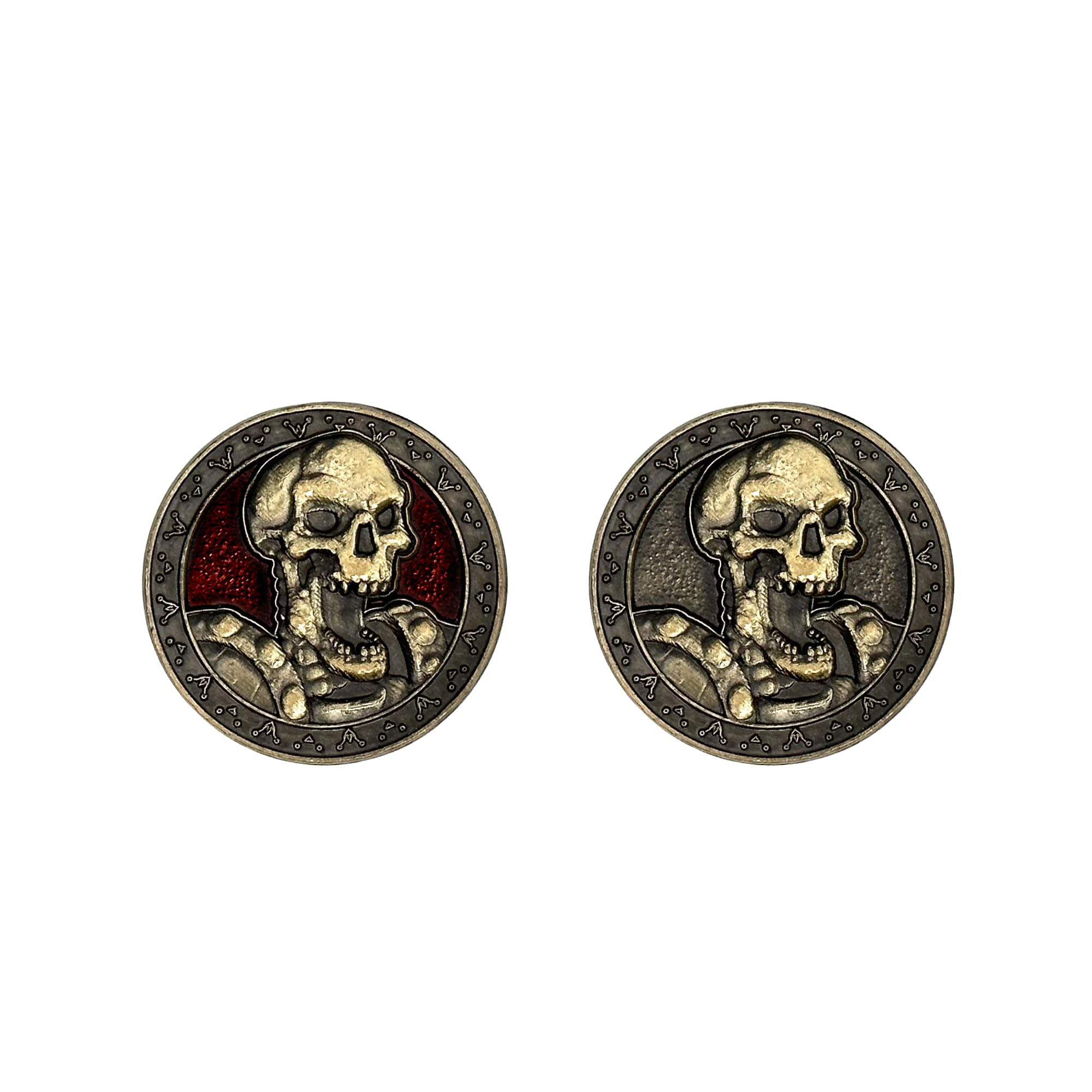 Norse Foundry Monster Coins – Skeleton (10 Pack) | 25mm Zinc Alloy RPG Tokens with Red Enamel Finish | Premium Fantasy Props for DND, Pathfinder, Tabletop Gaming, Encounters & Collectible Sets — image 1