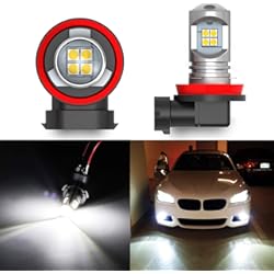 Las Mejores Luces Led Para Autos H11 H8 H9 Bombilla LED antiniebla DC 10-30V 6000K Xenon White Reemplazo Súper Brillante para Luces de Circulación Diurna de Automóvil DRL o Bombilla Halógena Antiniebla (2 piezas)