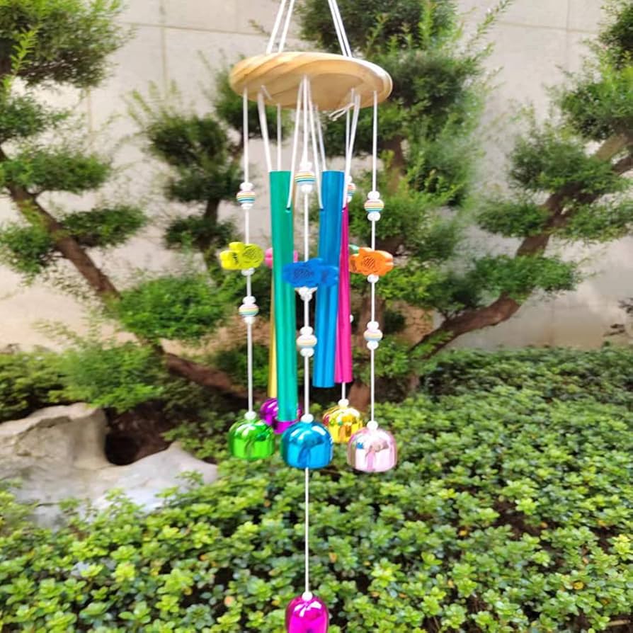 Amazon.com: QianKao 彩色风铃挂饰金属风铃家居绿化园林风铃(YX