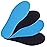Amitataha 2 Pairs Breathable Insoles, Super-Soft, Sweat-Absorbent, Double-Colored and Double-Layered Shoe Inserts of Foam That Fit in Any Shoes (Blue/Black, 12.5-14.5 Women/9.5-13.5 Men)