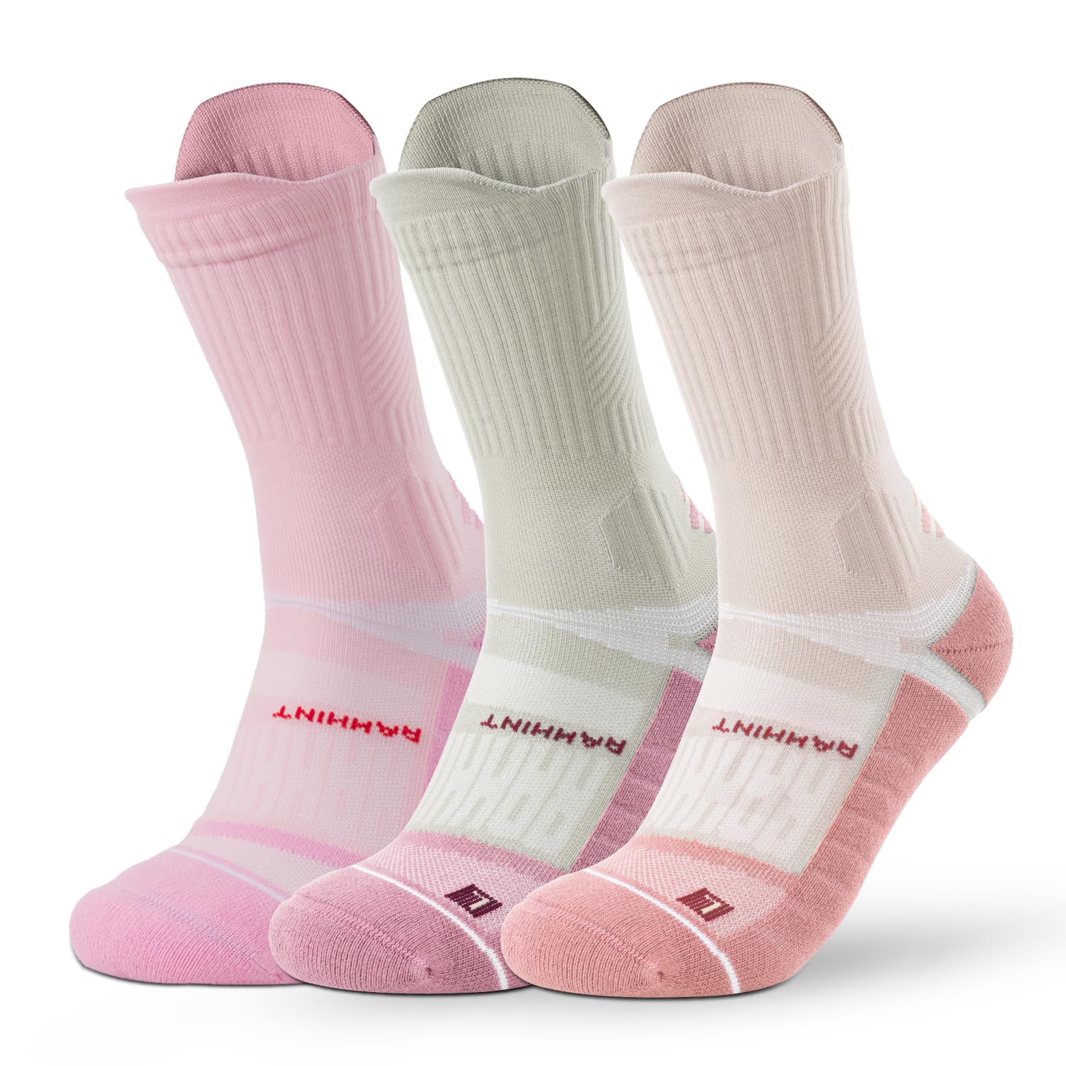 Rahhint Coolmax Calzini Running Donna Calze Compressione 15-20 mmHg con Design TAB Traspirabilità Anti Vesciche e Supporto Arco Plantare per Corsa Allenamento Confezione da 3 Paia