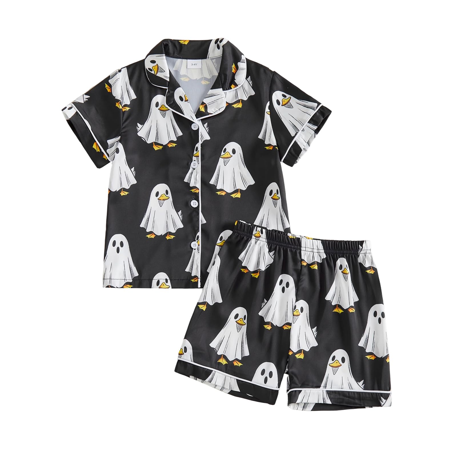 Ayalinggo Toddlers Halloween Pajamas Baby Kids Boy Girl Pumpkin Pajama Set Ghost Pjs Jammies Button Down Lounge Sleepwear