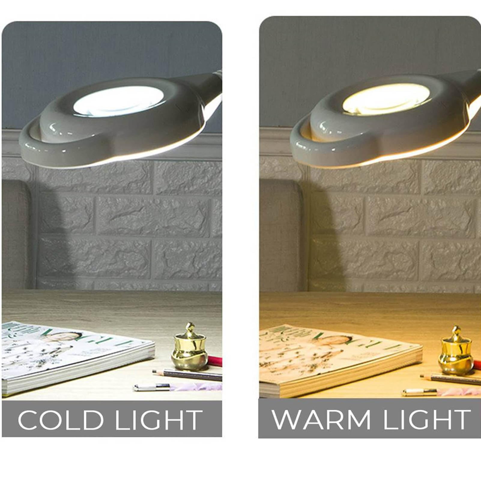 Lámpara Vertical con Lupa LED de Piso, lámpara de Belleza, Lupa con Clip Vertical, Soporte para Piso, lámpara con Lupa LED Ajustable luz de Lectura para el hogar Oficina Belleza Tatuaje