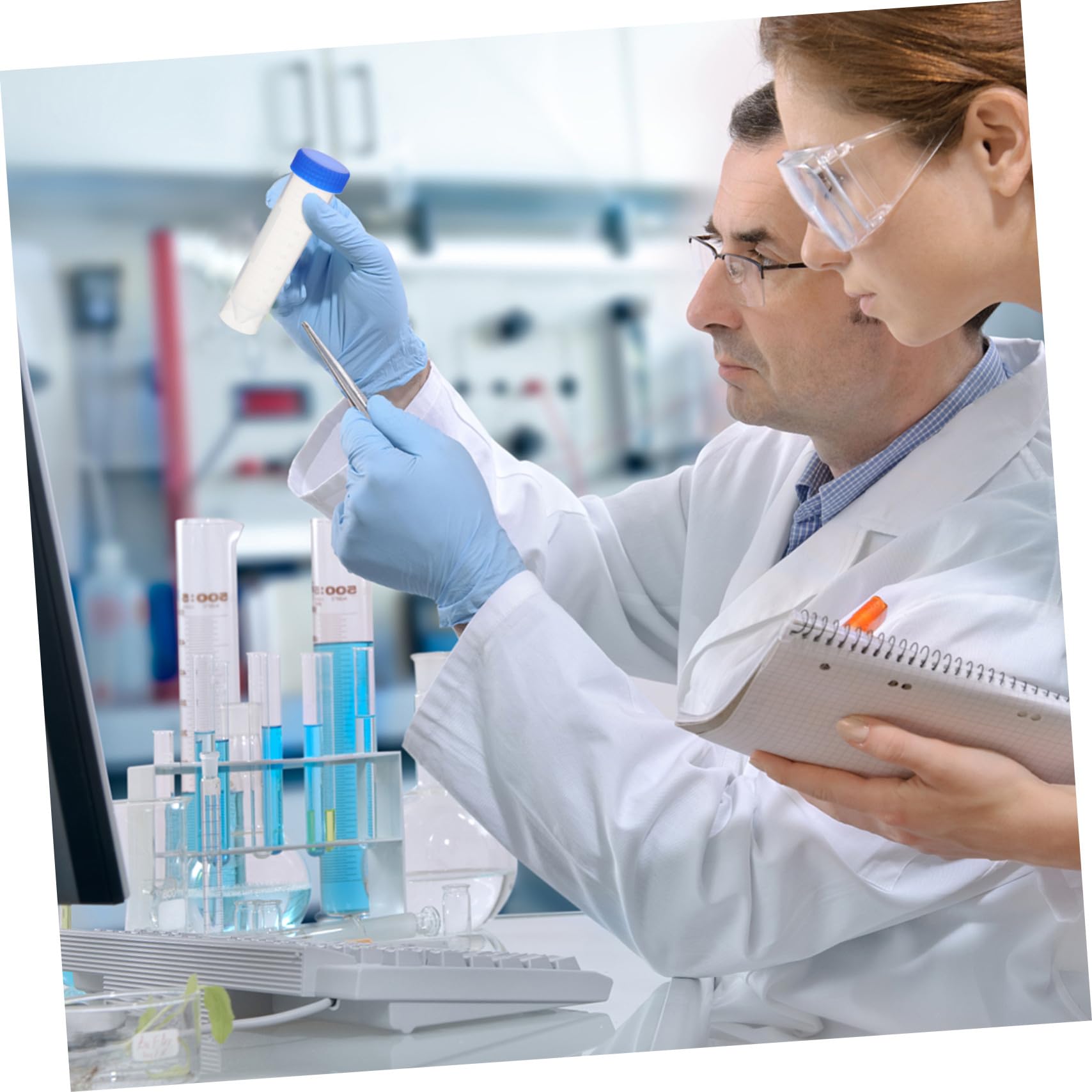 Centrifuga per Biologia Molecolare e Coloranti Alimentari 50 Tubi da 50 Ml in Plastica Tappo a Vite, Trasparenti e Facili da Osservare Colore Casuale