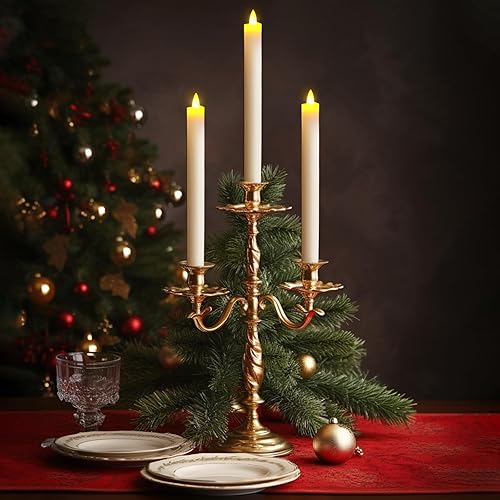 Miniatura 4 de Bighfue Vela LED sin llama, vela parpadeante 3D a pilas con botón de 10 teclas y control remoto, cera real, paquete de 6 unidades para decoración de