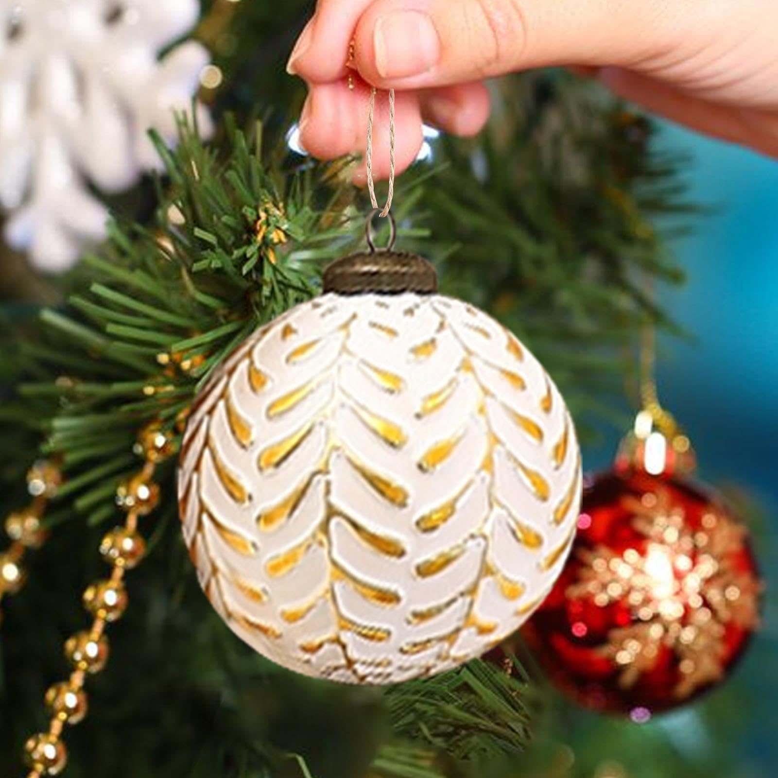 Bolas de Navidad Juego de 12 Colgantes Vintage de Invierno