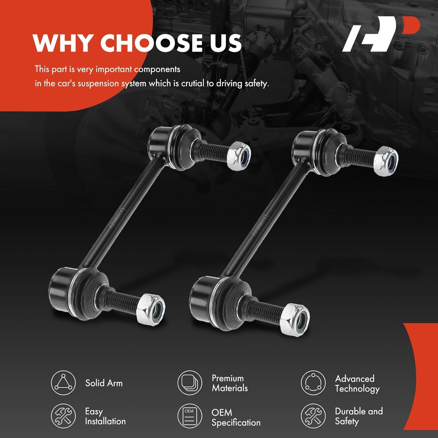 A-Premium 2 x Rear Sway Bar Links Stabilizer Bar Links, Compatible with Nissan NV1500 2012-2019, NV2500 2012-2019, NV3500 2012-2019