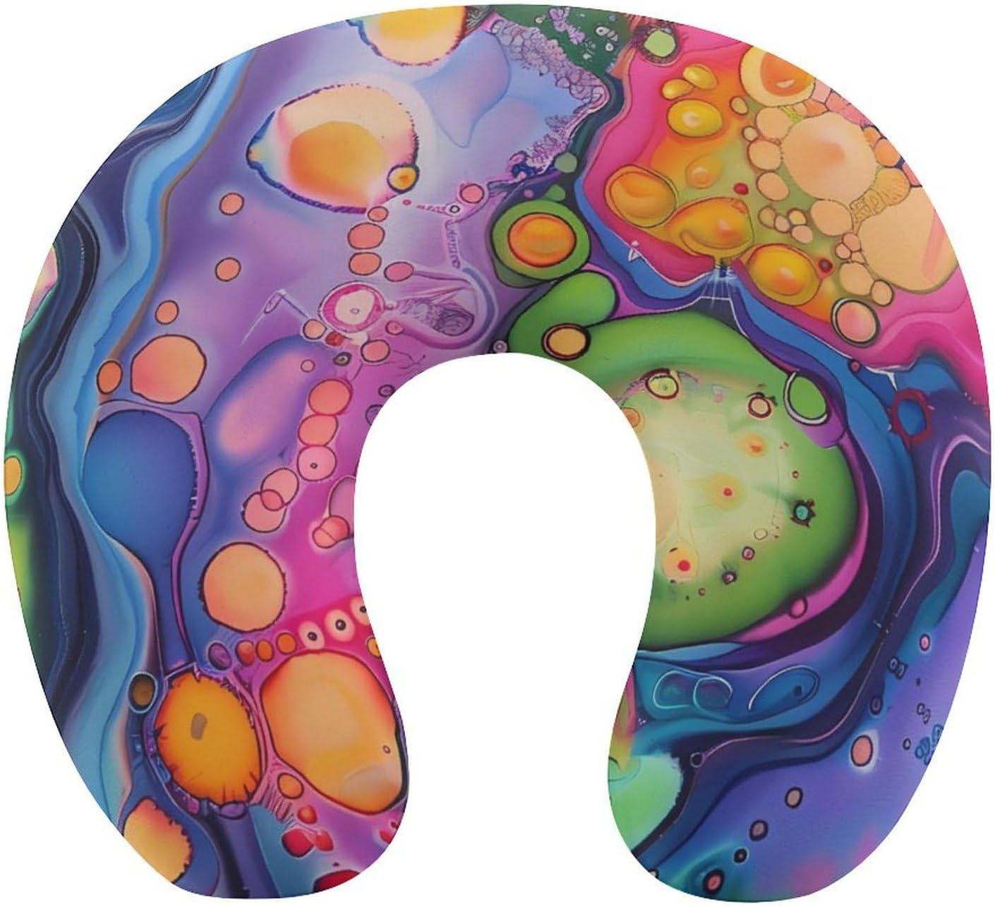Vibrant Tie Dye Funny Travel Pillow U Shaped Memory Foam Neck Pillows Portable for Flight Car Home Office