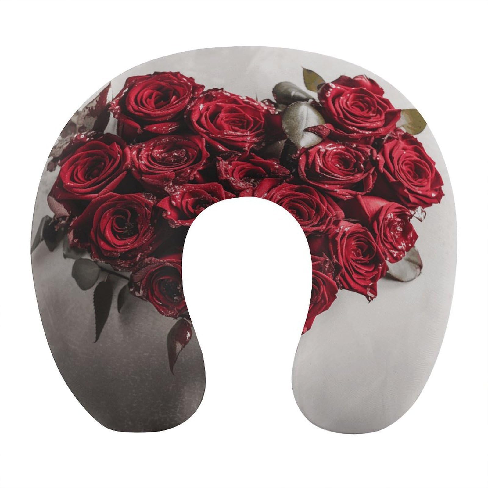Btcowzrv Style Heart Shaped Rose U Shaped Neck Pillow Travel Pillows