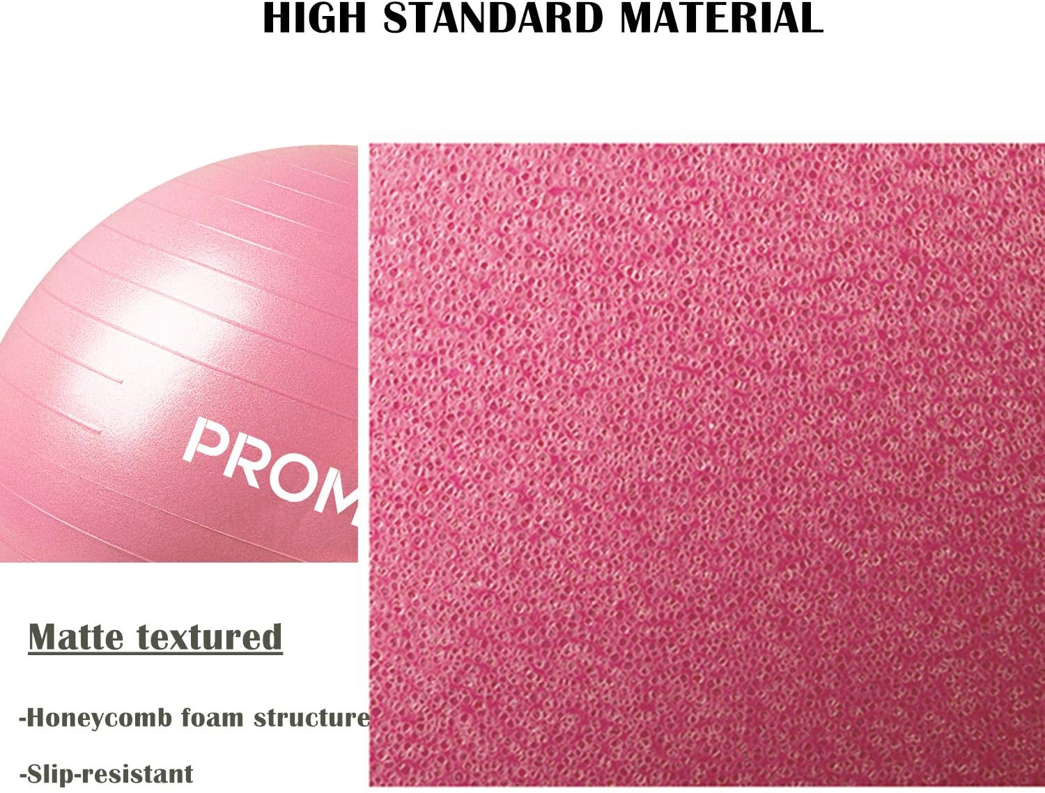 PROMIC Exercise Ball (45cm-85cm) with Quick Foot Pump, Professional Grade Anti Burst & Slip Resistant Pregnancy Stability Balance Ball for Yoga, Workout, Cardio Drumming, Classroom, Work Chair