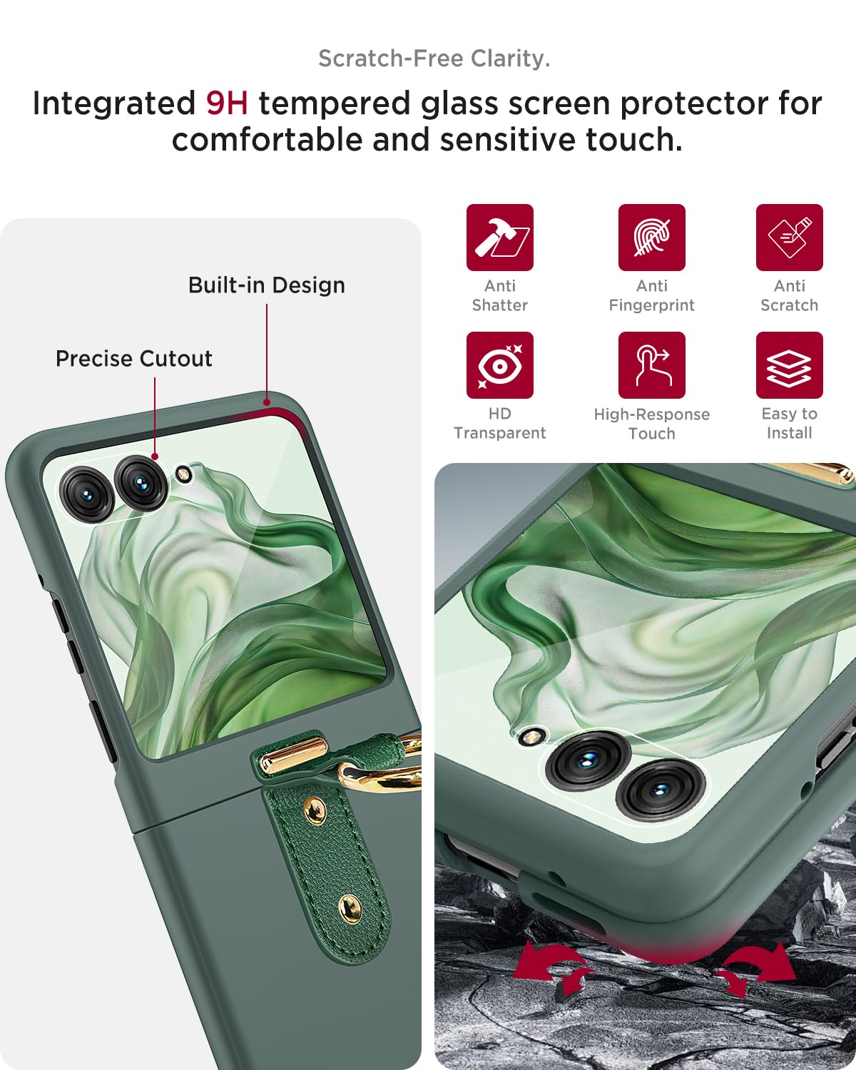 Miimall Custodia Compatibile con Motorola Razr 50, Cover Antiurto in PC
