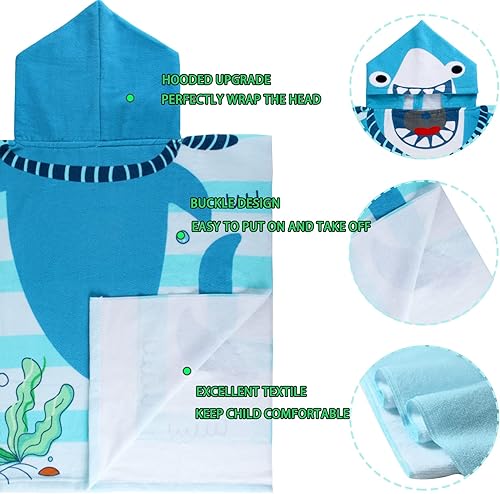 Miniatura 5 de NovForth - Toalla con capucha de diseño de cocodrilo para piscina, baño, playa para niños y niñas