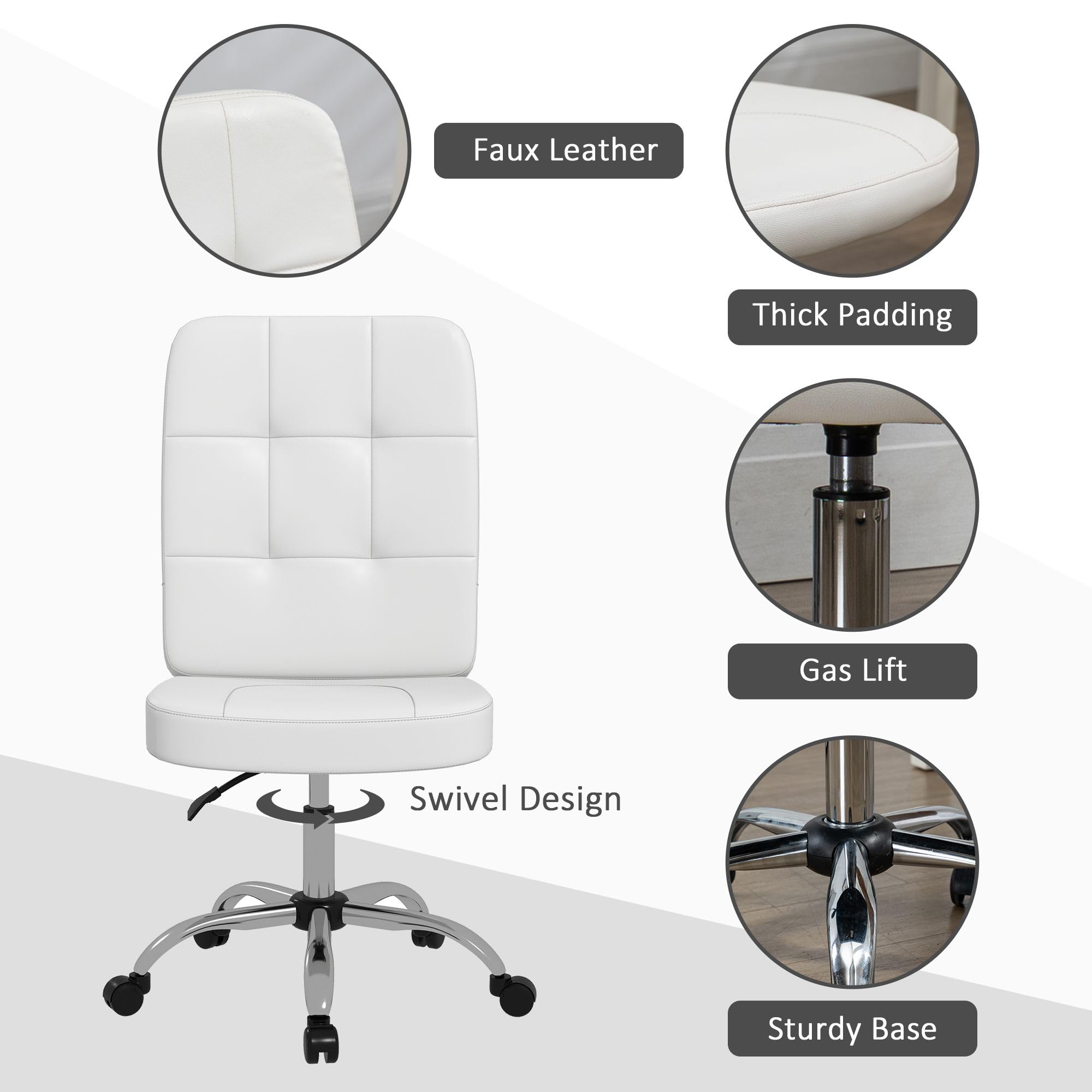Vinsetto Sedia da Gaming Ergonomica in Pelle PU e Acciaio con Poggiatesta e Altezza Regolabile, Poltrona Gaming con Schienale Reclinabile e Cuscino Lombare, 65x65x121-129 cm, Nero e Rosa