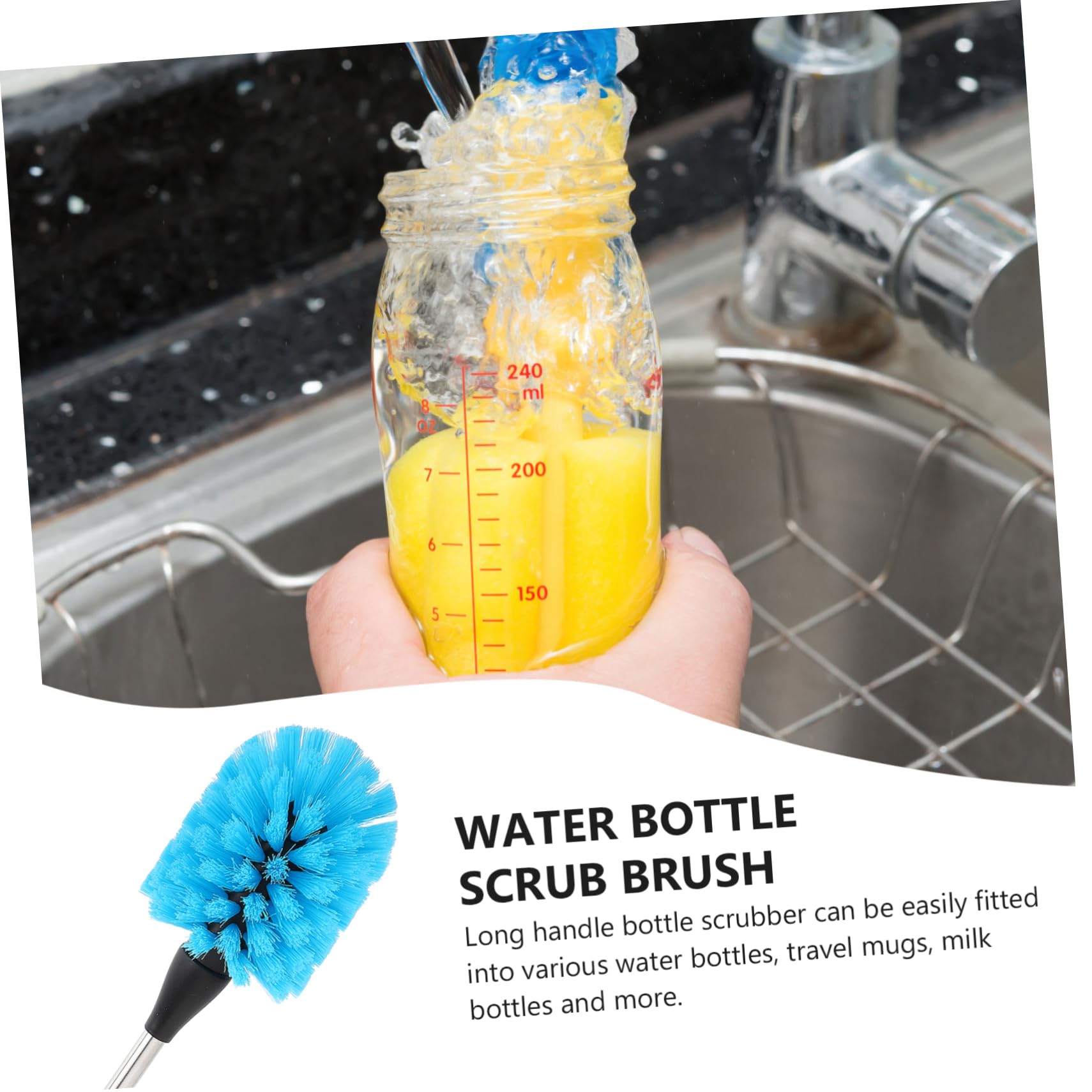 VICASKY 4piezas Cepillo De Limpieza para Botellas Limpiador De Biberones y Botellas De Agua Cepillo Mango para Tazas para