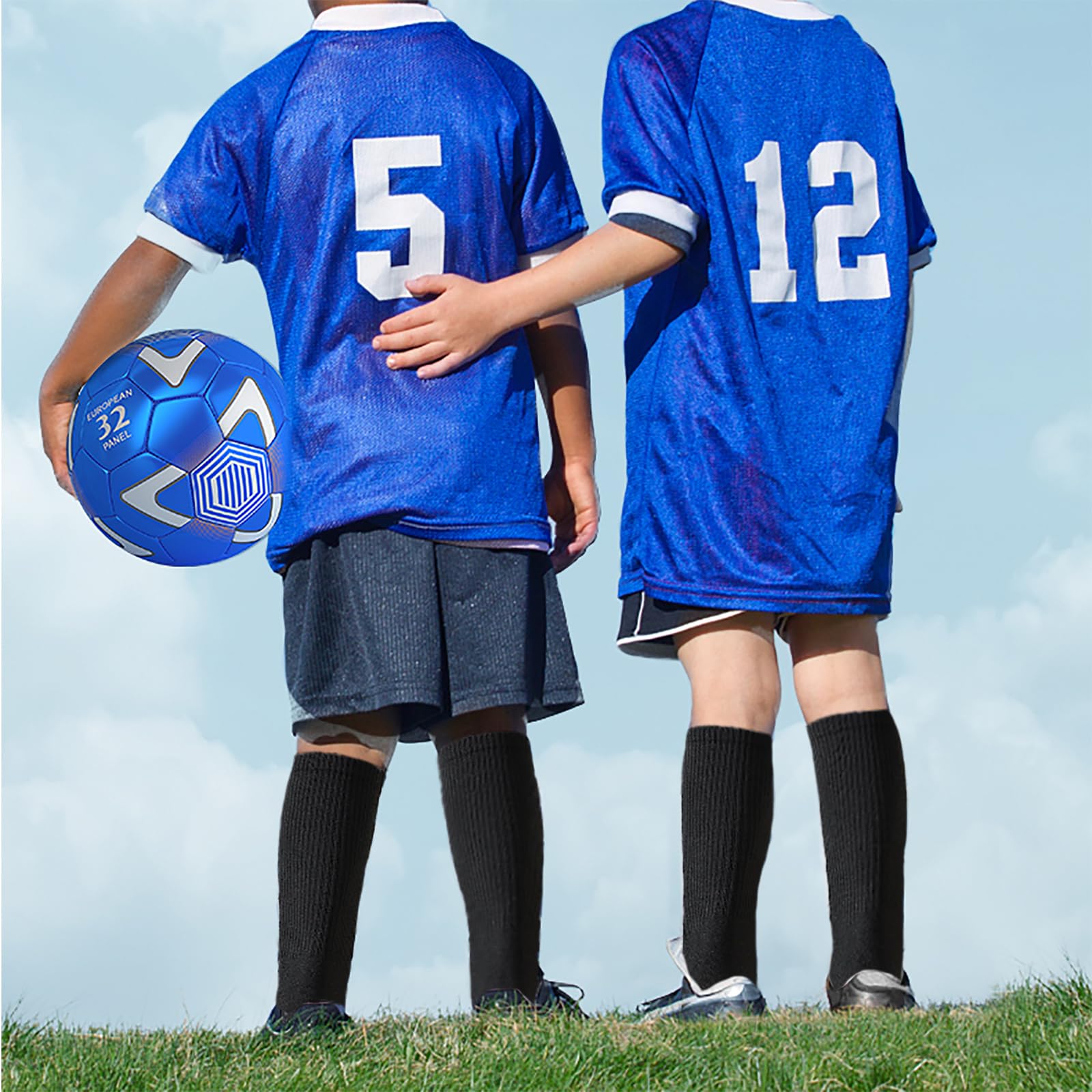 KEYRI Chaussettes de Football Antidérapantes Enfant Taille Unique 7-13 Ans