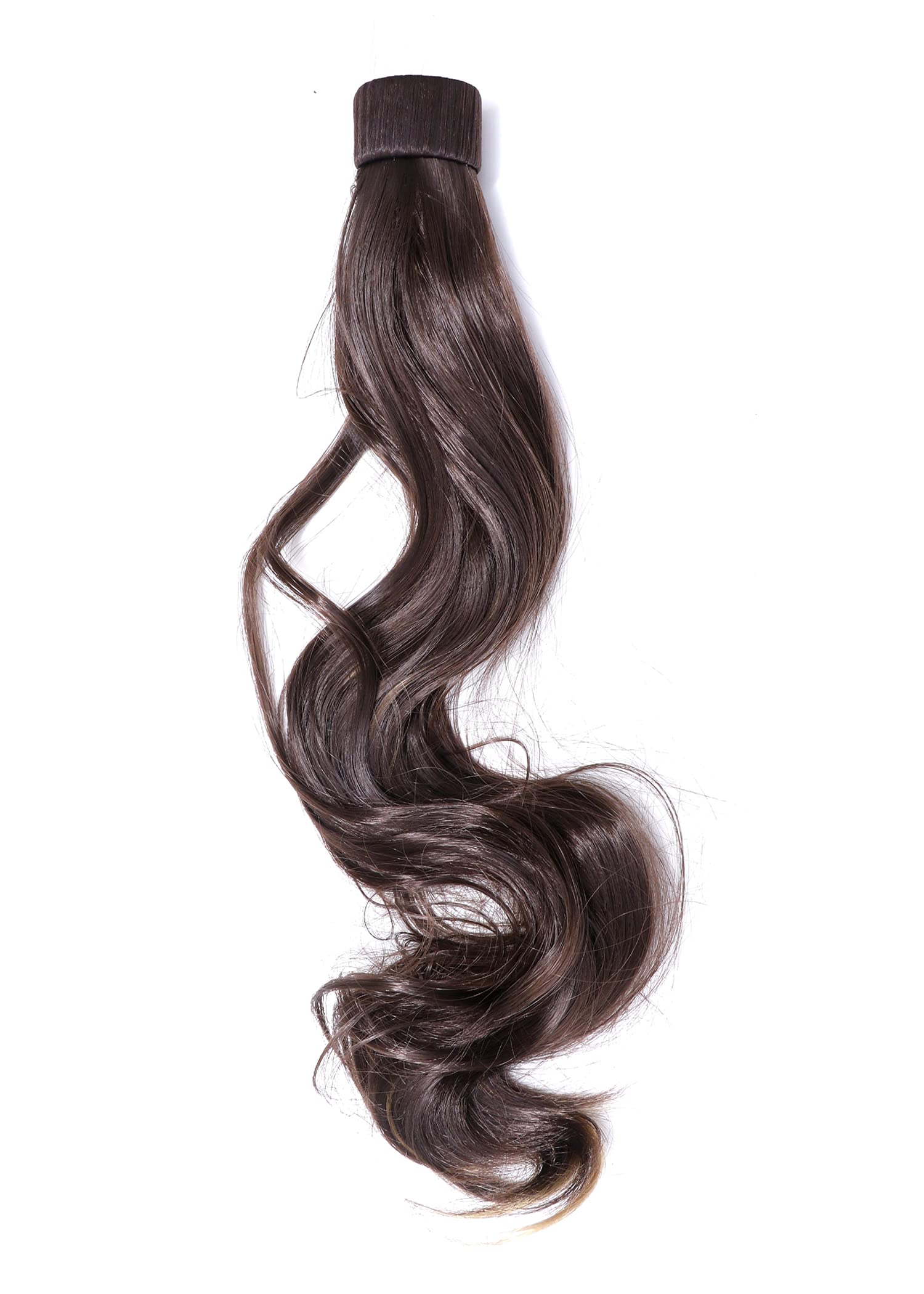 NAVMAV Wrap Around Ponytail Synthetic Hair Extension Curly Wavy Straight Wig Braid Extension Hairpiece For Girls And Women (Black Curly Hair Extension 17Inch) 2