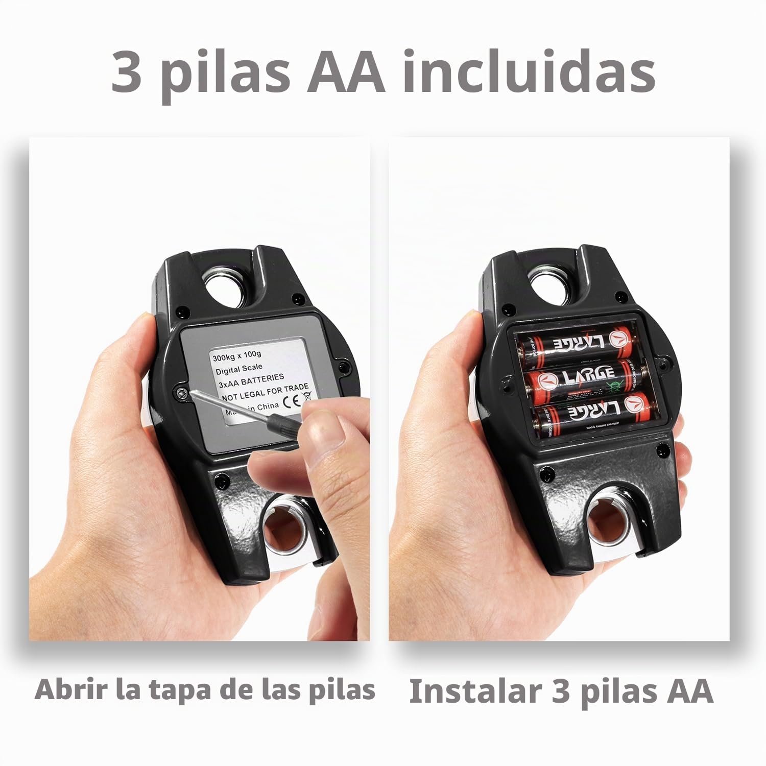 GRAM PRES Balanza de grúa digital para colgar, 300 kg, balanza para caza de ciervos, granja, pesca, pescado, carne, juego, balanza de equipaje con retención/tara