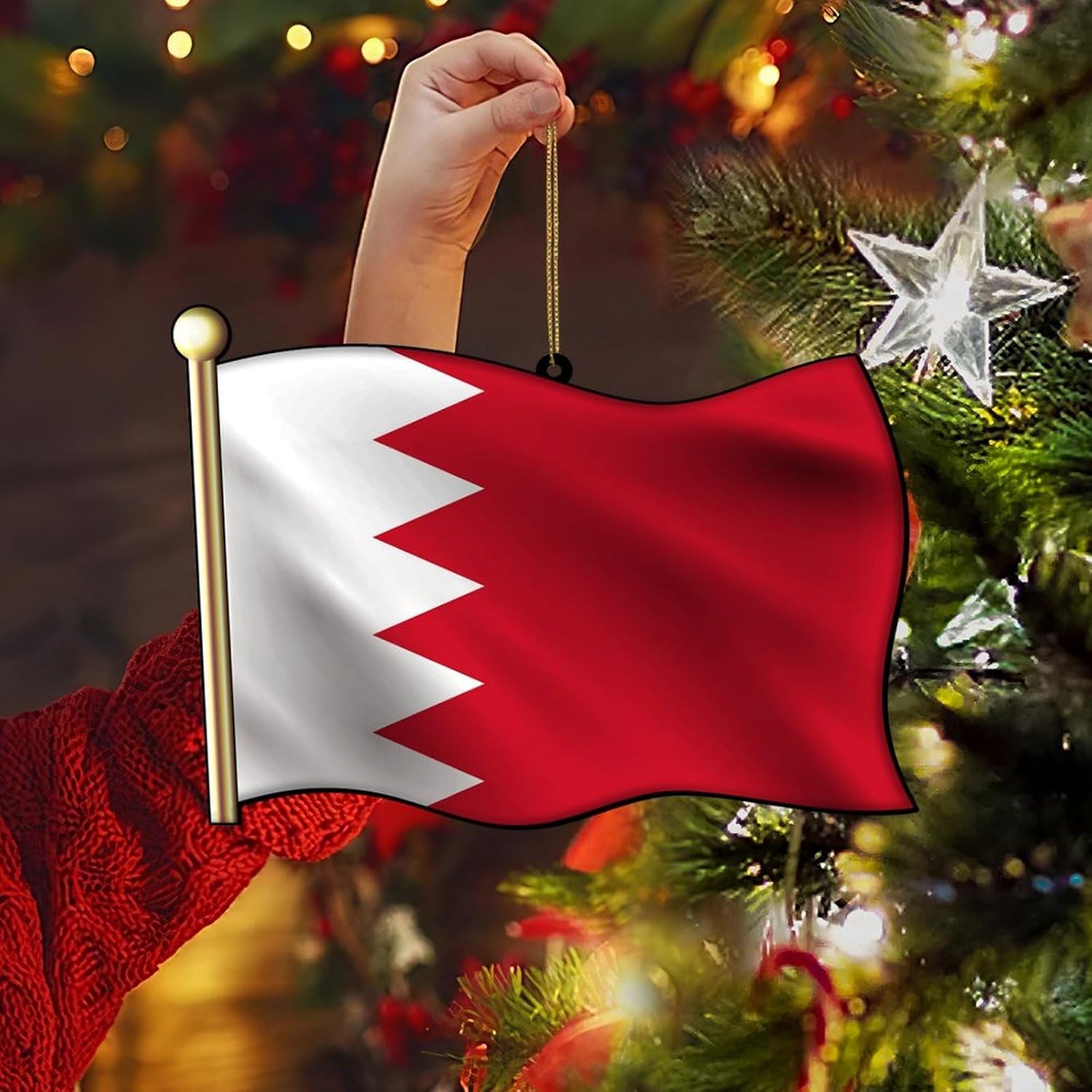 Customize Bahrain Flag Ornaments for Bahrain Friends 3 Inch Xmas Holiday Souvenir Popular Country City Souvenir Personalized Name Ornaments Gifts for Woman Friends Birthday image 5