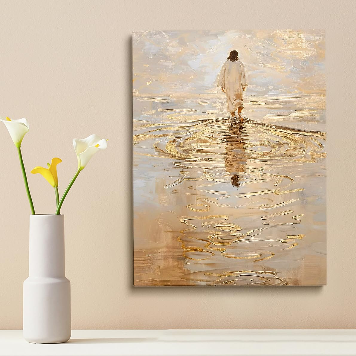 Jésus-Christ marchant sur l'eau, art chrétien, peinture de Jésus, art imprimable chrétien, art LDS, art marchant sur l'eau, art biblique, impression de Jésus
