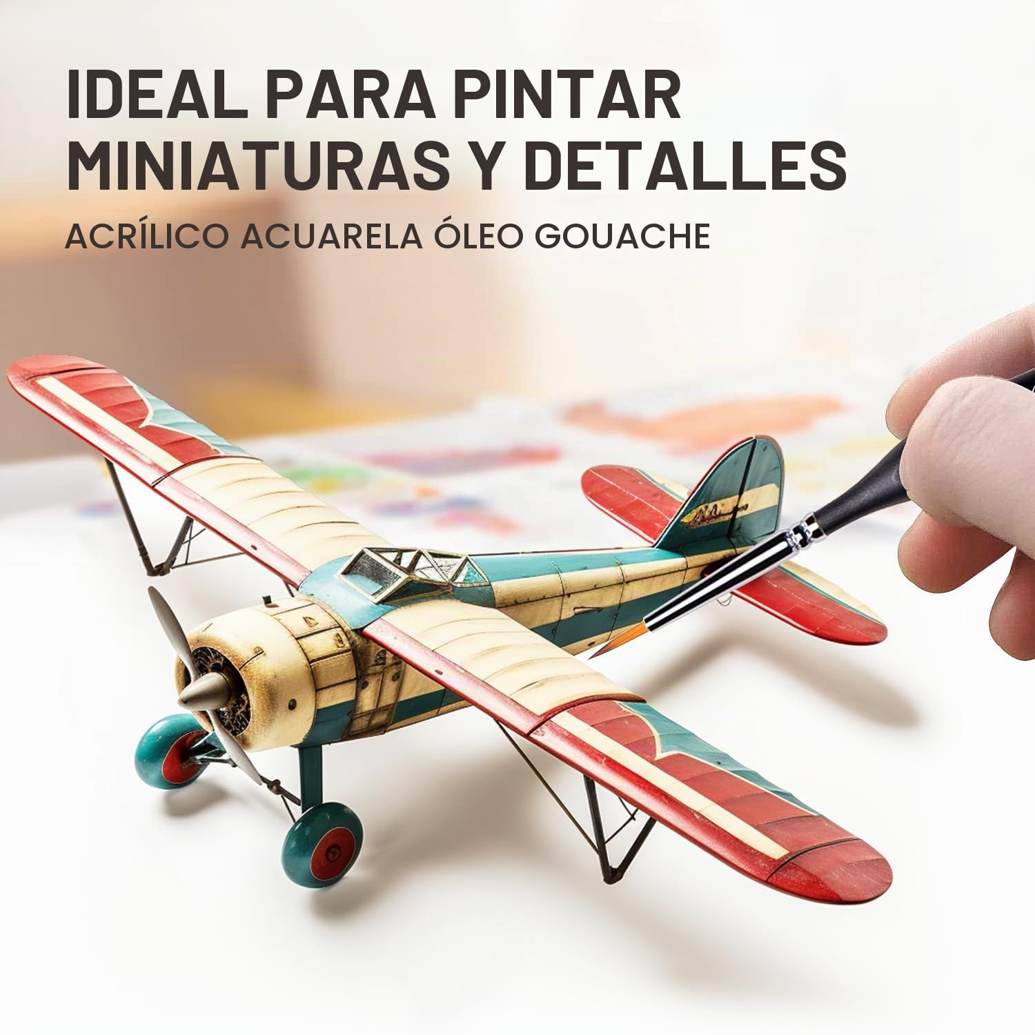 Juego de pinceles de pintura modelo 15 pinceles en miniatura con detalles pequeños detalles finos para acrílicos aceites acuarelas y pintura por número ciudadela figurilla Warhammer 40 k (negro)