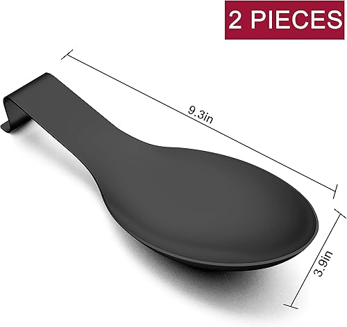 Miniatura 2 de Homikit Juego de 2 soportes para cucharas de acero inoxidable para encimera de cocina, soporte para espátula, resistente, apto para lavavajillas