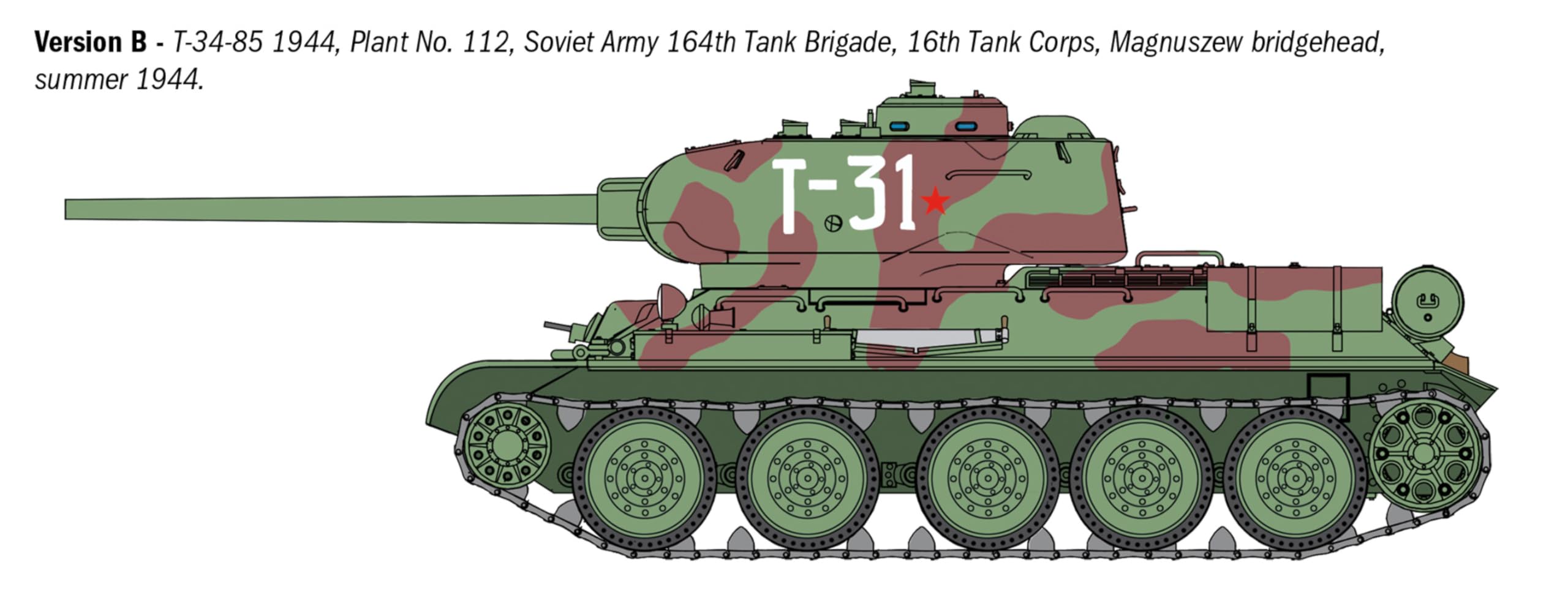 Italeri 6758 T34/85 Zavod 112, scale 1:35, plastic Model Kit/Model Plastic to assemble, Multicolored, 23,3 cm - Image 4