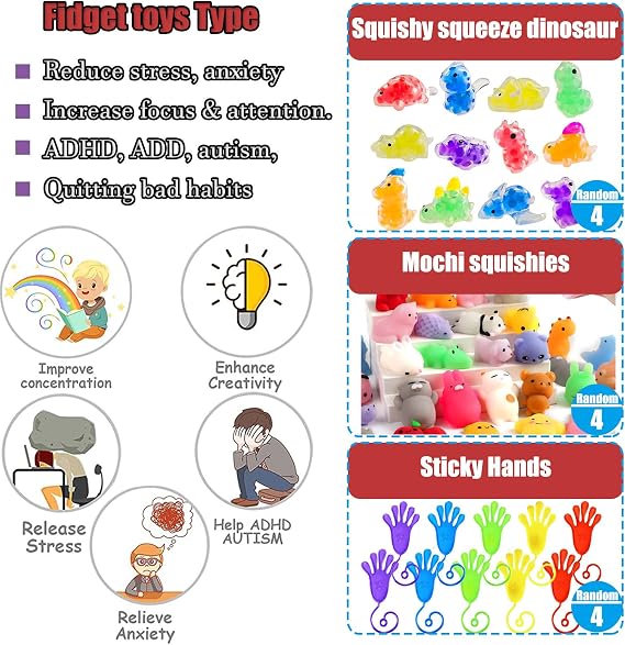 102 PCS Premium Party Favors Toys for Kids,Assortment Mini Pop Fidget it Toys for All Ages Kids,Classroom prizes,Treasure Chest,Prize Box Toys, Goody Bag Fillers,Carnival Prizes for Boys Girls 4-10