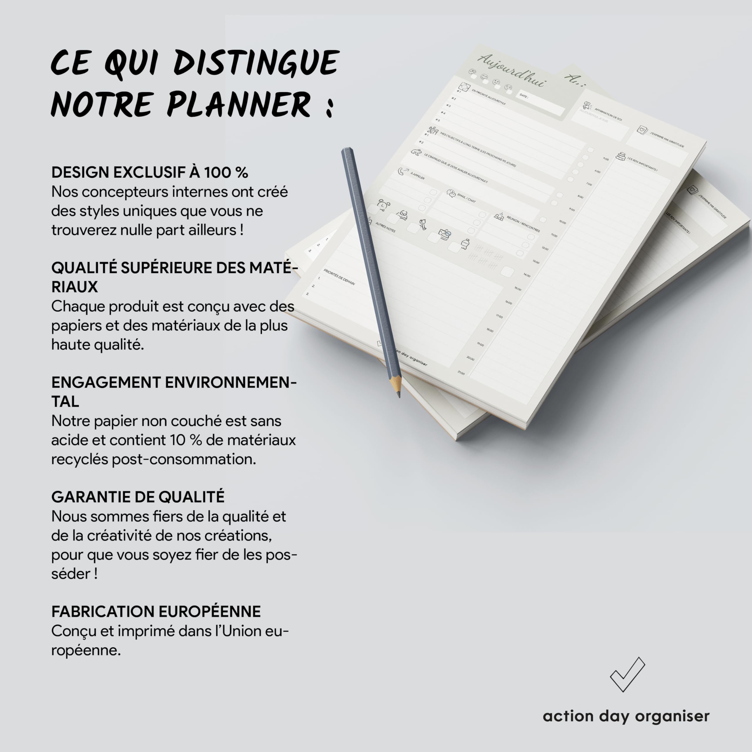 Planner Quotidien Productif Bloc Note To Do List A5 Agenda Professionnel Gestion des Objectifs Tâches Prioritaires