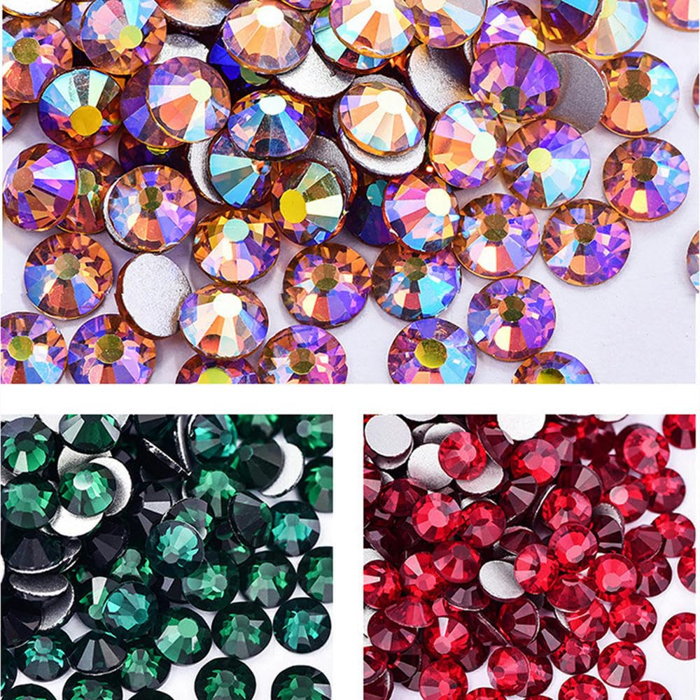 SS3-SS34 Lot de 288 strass bleu foncé pailletés pour ongles de téléphone, accessoires de nail art - Mid Siam-SS34 (288 pièces) bleu foncé SS20 (1440 pièces)