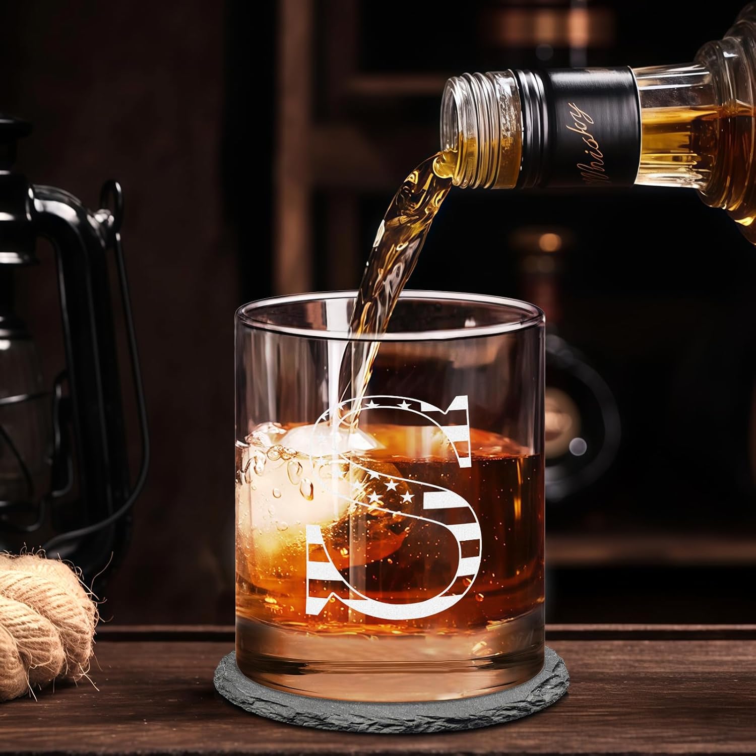 Gifts for Men Whiskey Glass Set,10oz Old Fashioned Bourbon Rocks Glass with Ice Ball Mold,Coaster and Gift Card,Personalized Birthday and Father Gift Ideas for Dad Grandpa Husband Boss (S) - Image 6