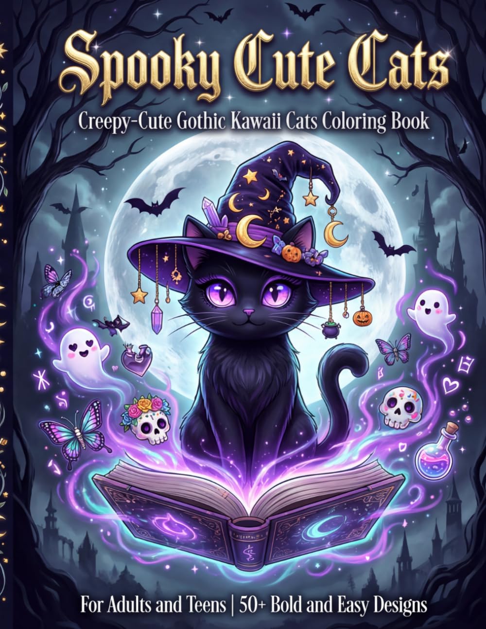 Spooky Cute Cats: Creepy-Cute Gothic Kawaii Cats Coloring Book