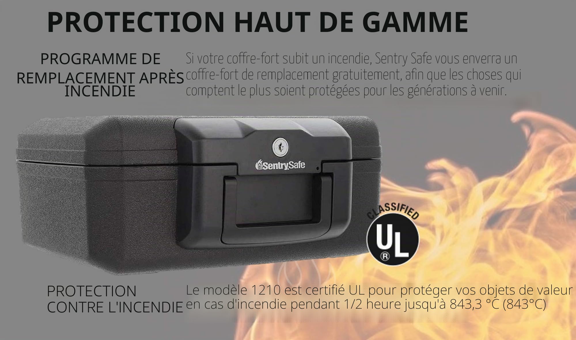 Sentry Safe 1210 Sac Etanche Rigide – Petit Porte Document Ignifuge