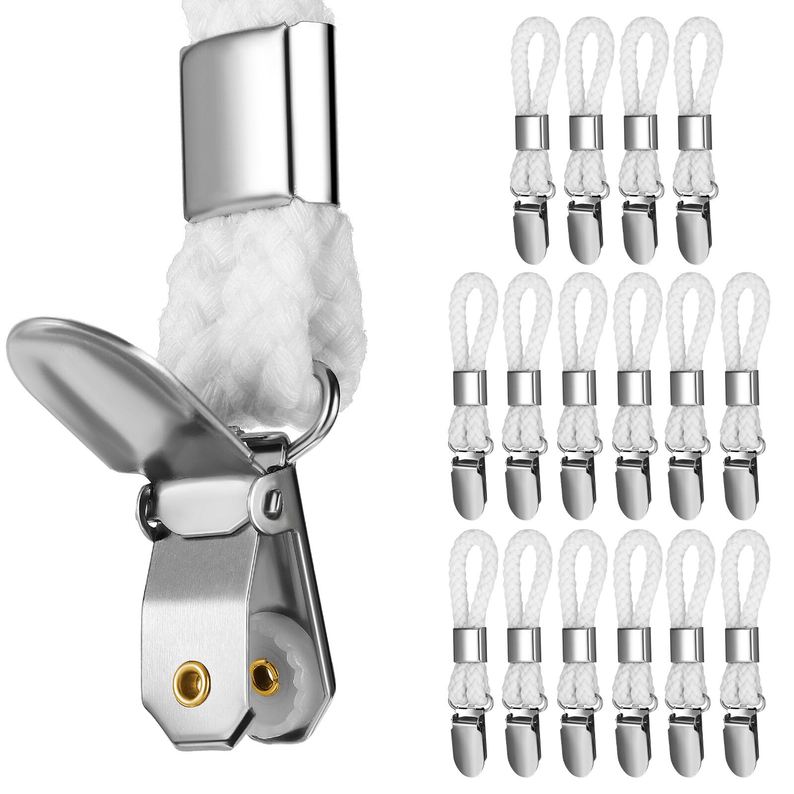 Alipis Handtuchclips 16 Stück mit Erhöhter Haltbarkeit Weiße Dekorative Klammern aus Baumwolle und Eisen für Küche und Badezimmer