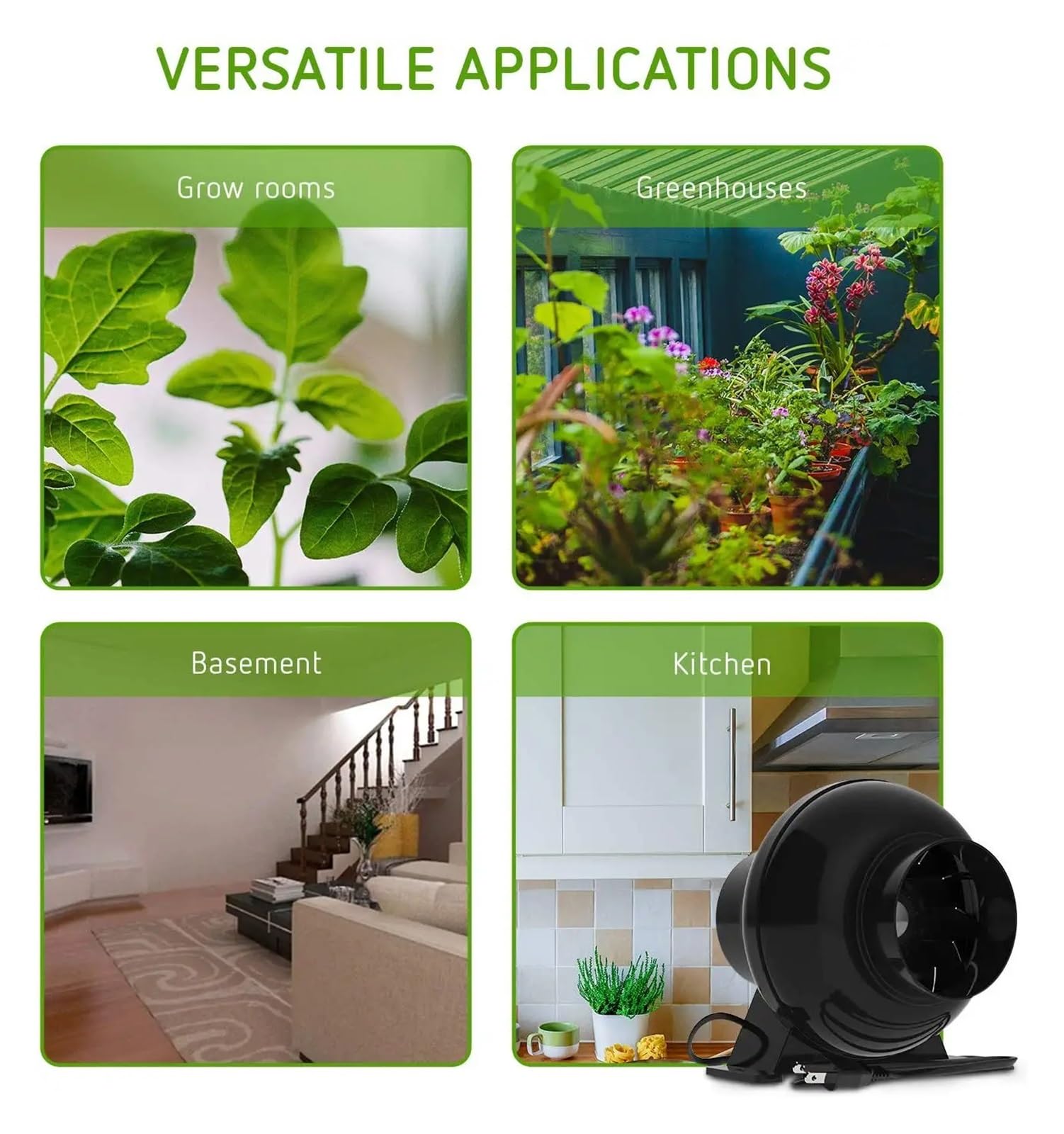 4-Zoll-Inline-Kanallüftungsventilator, Zirkulationsentlüftungsgebläse, Luftreinigungskohlefilter, Kombinierte Geruchskontroll-Wachstumszelt-Kits,Belüftung